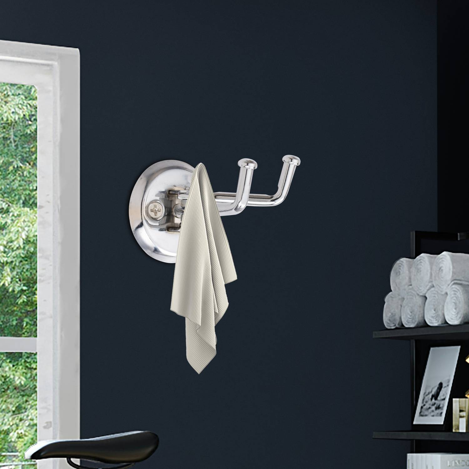 AAS COPULA 3 Pin Cloth Hanger Bathroom Wall Door Hooks Round for Hanging keys,Towel and Bag Swivel Hook 3