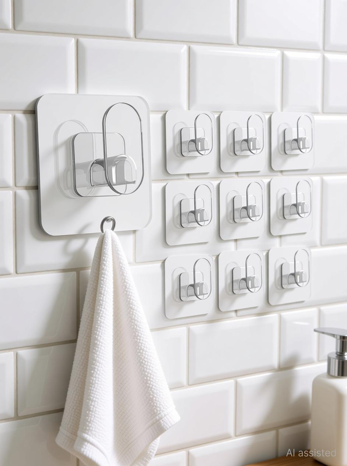 Image of DDBOXEN transparent adhesive wall hooks, heavy duty wall hooks, no drill Hook 8