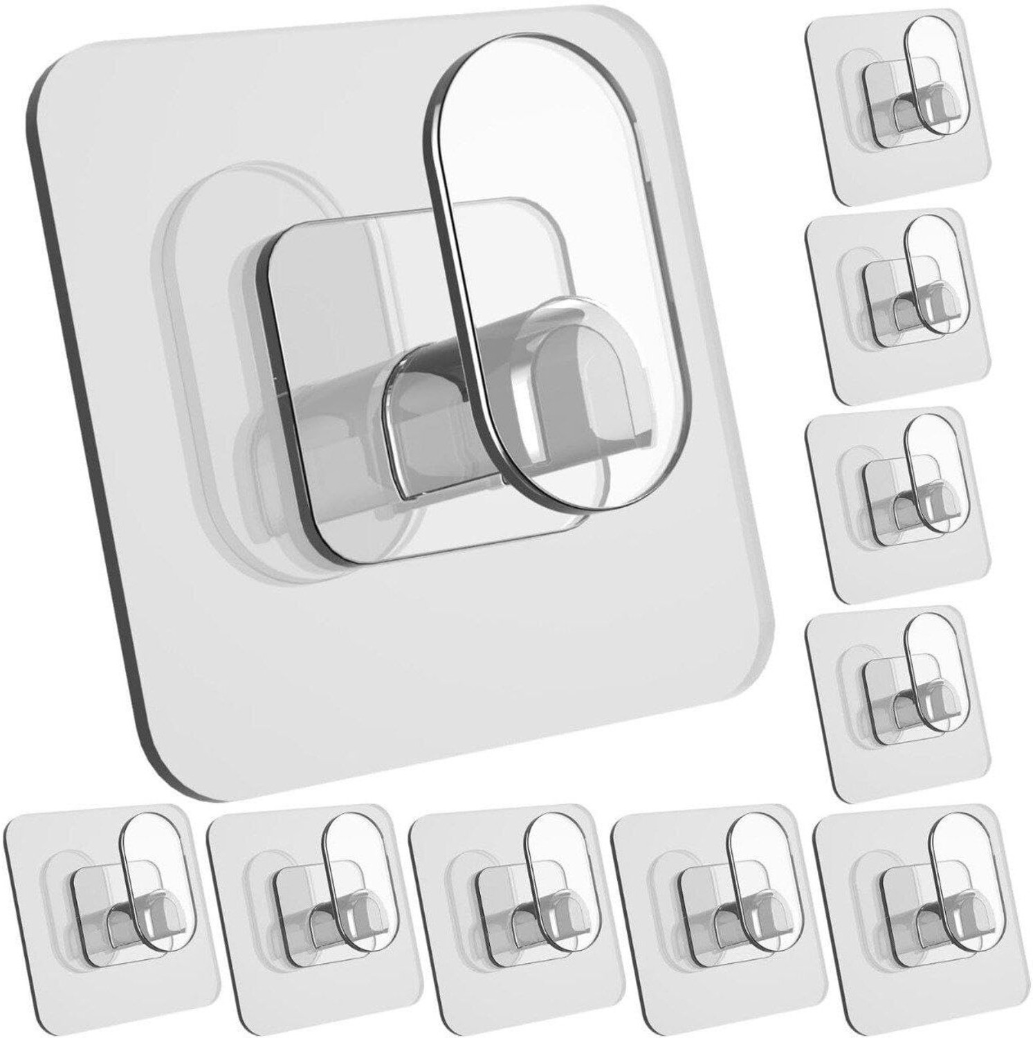 Image of DDBOXEN transparent adhesive wall hooks, heavy duty wall hooks, no drill Hook 8
