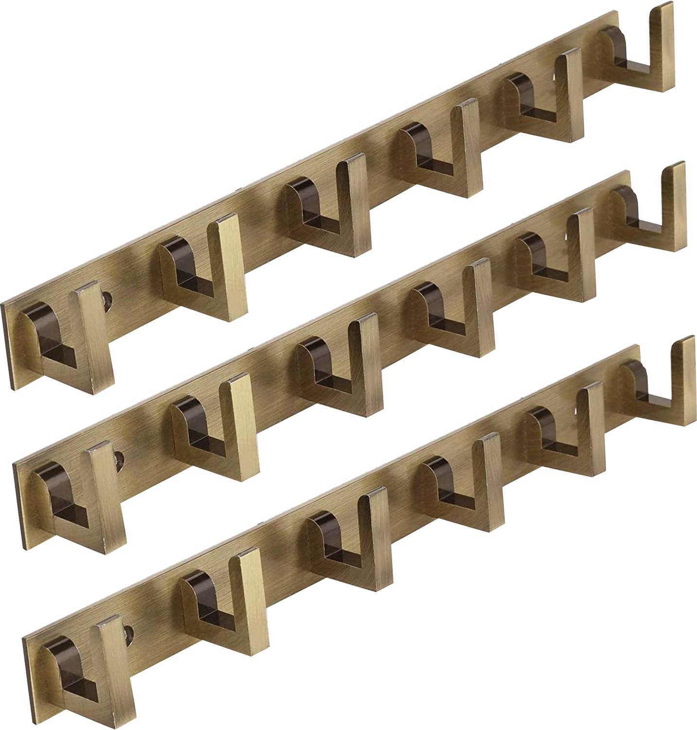 Albatroz Stainless Steel 6 Pin Cloth Hanger, Hook Rail Pack of 3 Hook Rail 6
