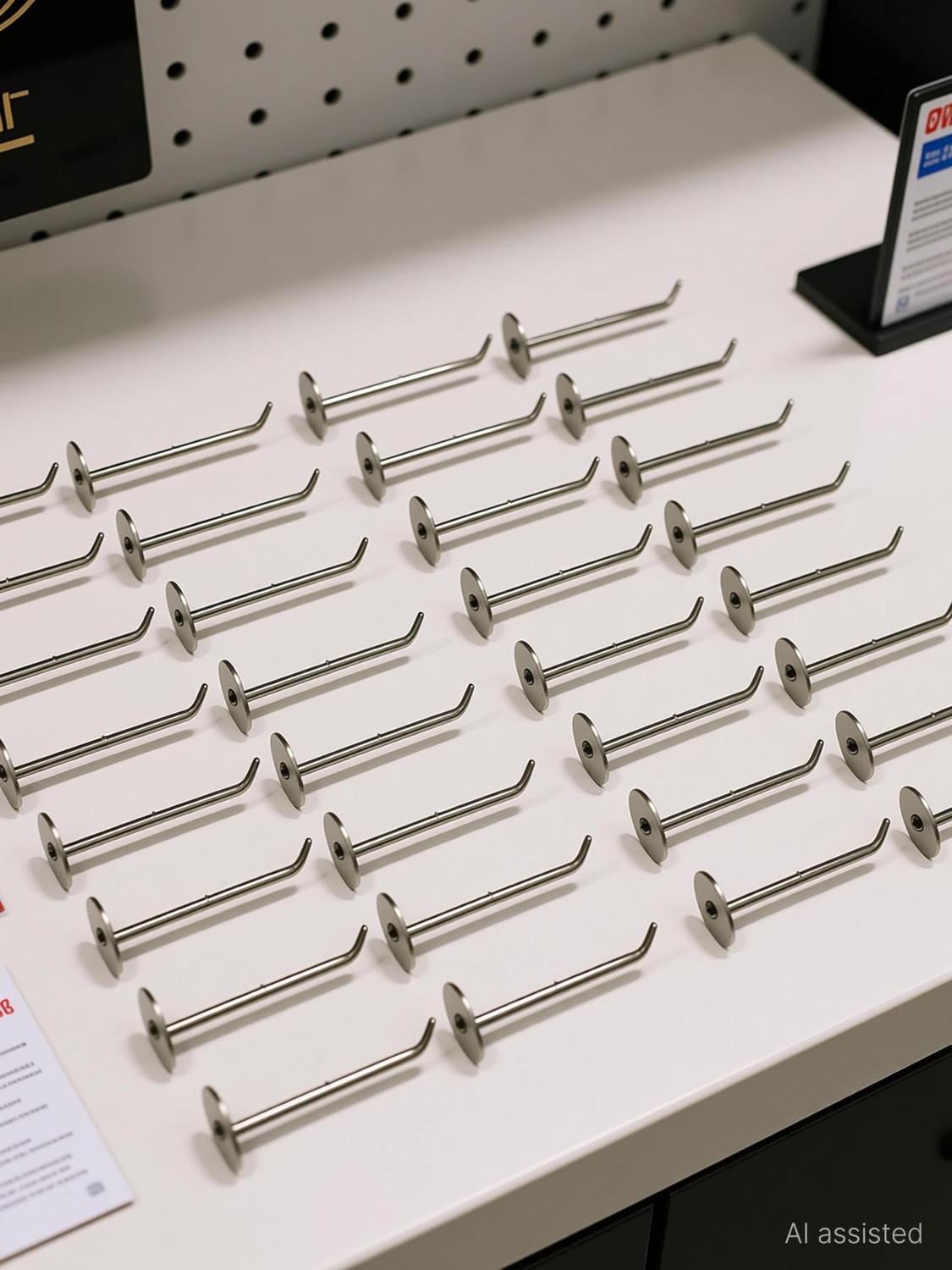 Image of Q1 Beads 6 inch inch Stainless Steel Display Hooks for Mobile Shop & Counter Display Hook 1
