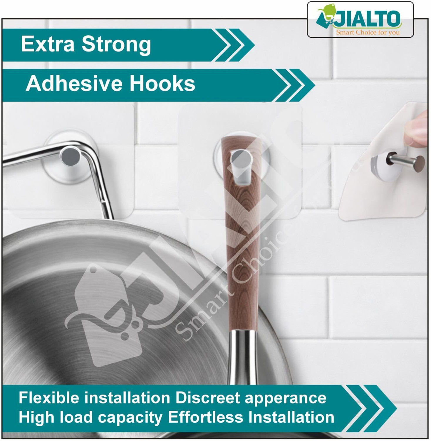 Image of JIALTO 10 Pcs Self Adoks for Sehesive Hocure Wall Hanging - Versatile 6mm Nail Hook for Hook 10