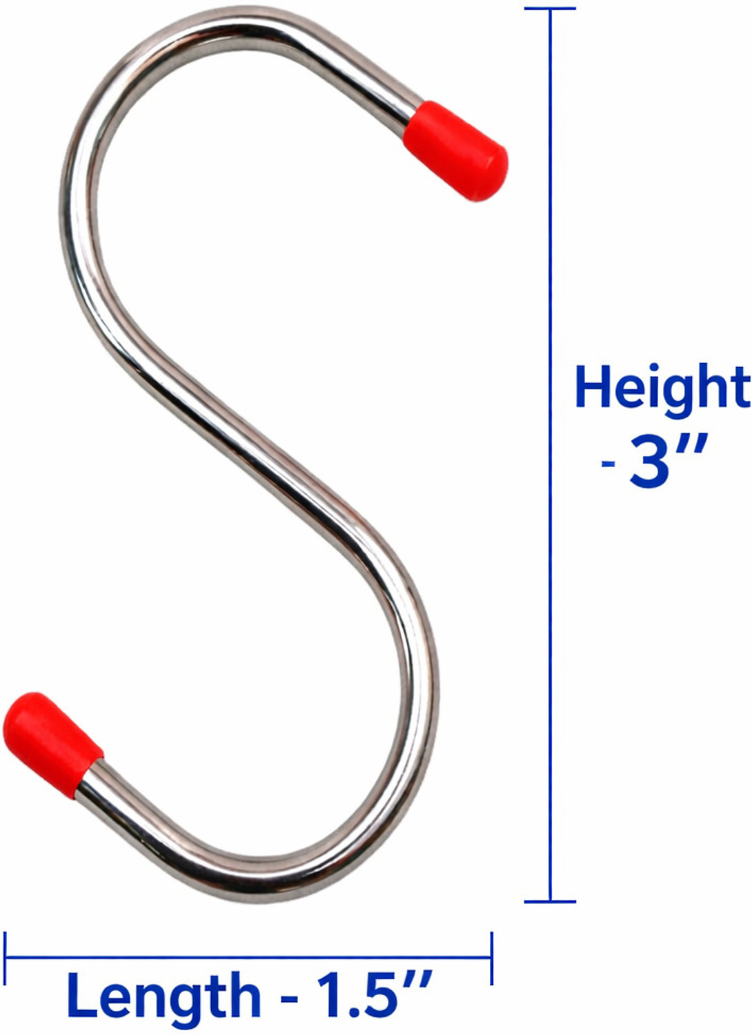 Image of GLOCY Steel S Hooks,Heavy Duty Multipurpose Hanger for Kitchen Pot,Keys,Clothes&Plants Hook 20