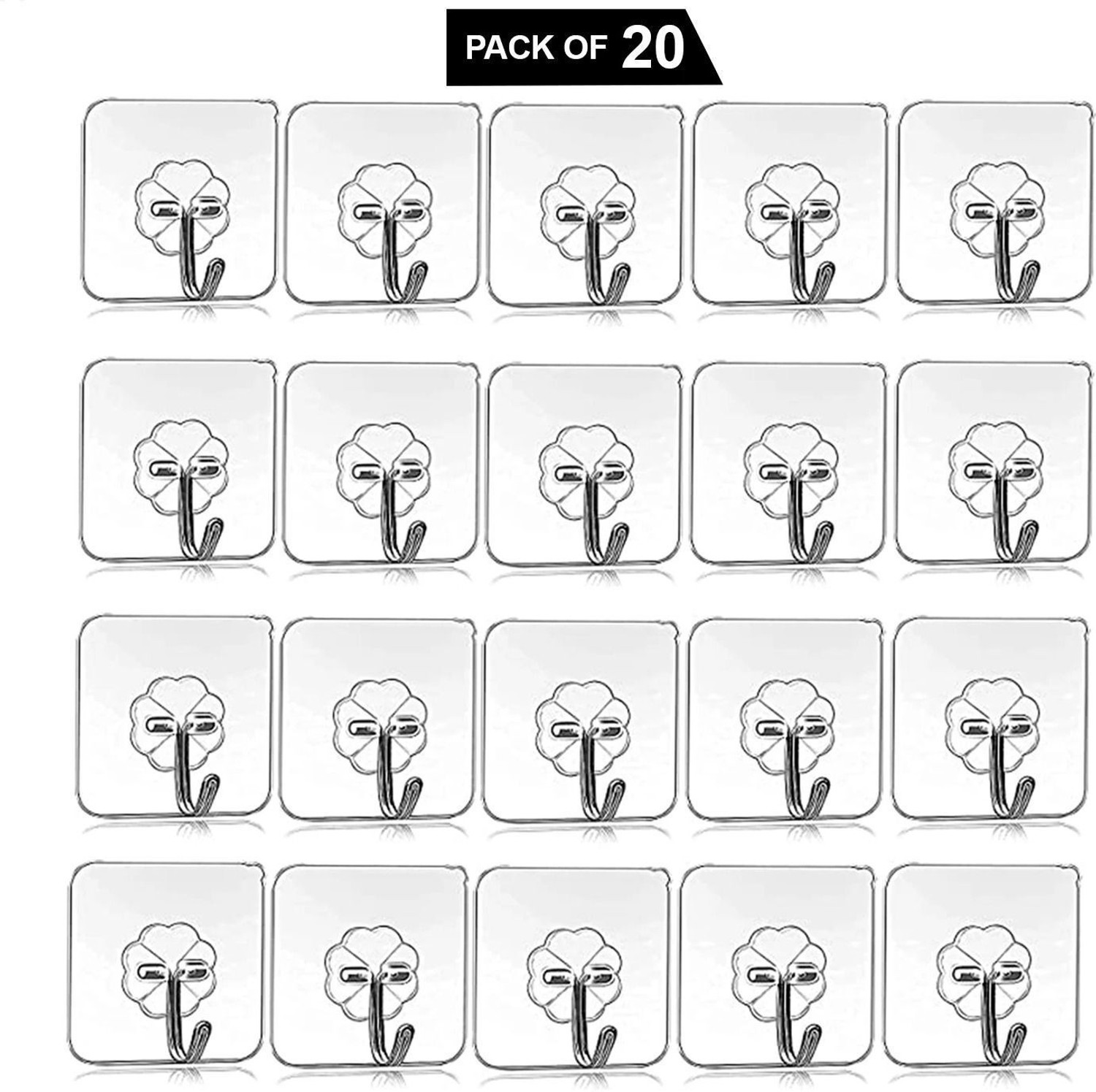 Image of YIXTY Self Adhesive Hooks Set of 20 Hook 20
