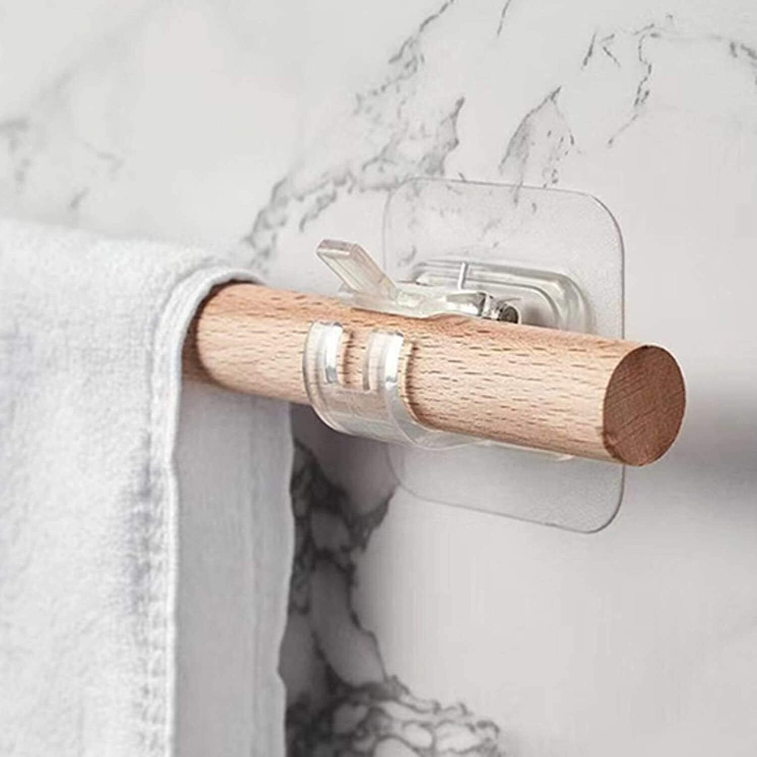 Image of ZUCUR Curtain Rod Bracket No Drilling Curtain Rod Holder Self Adhesive Hook 4 Hook 4