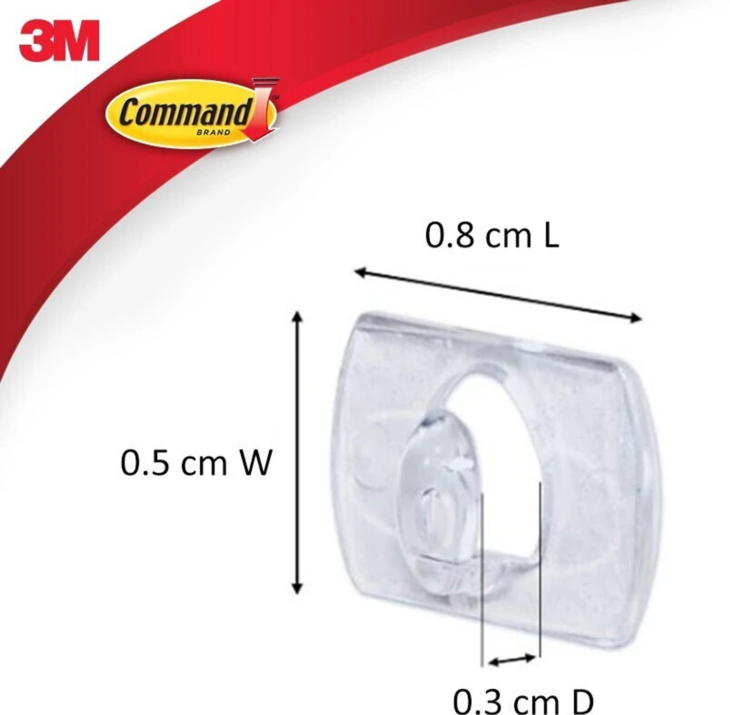 Image of Command 3M Plastic Clear Decorating & Organizing Wall Hooks, 24 Strips Hook 20