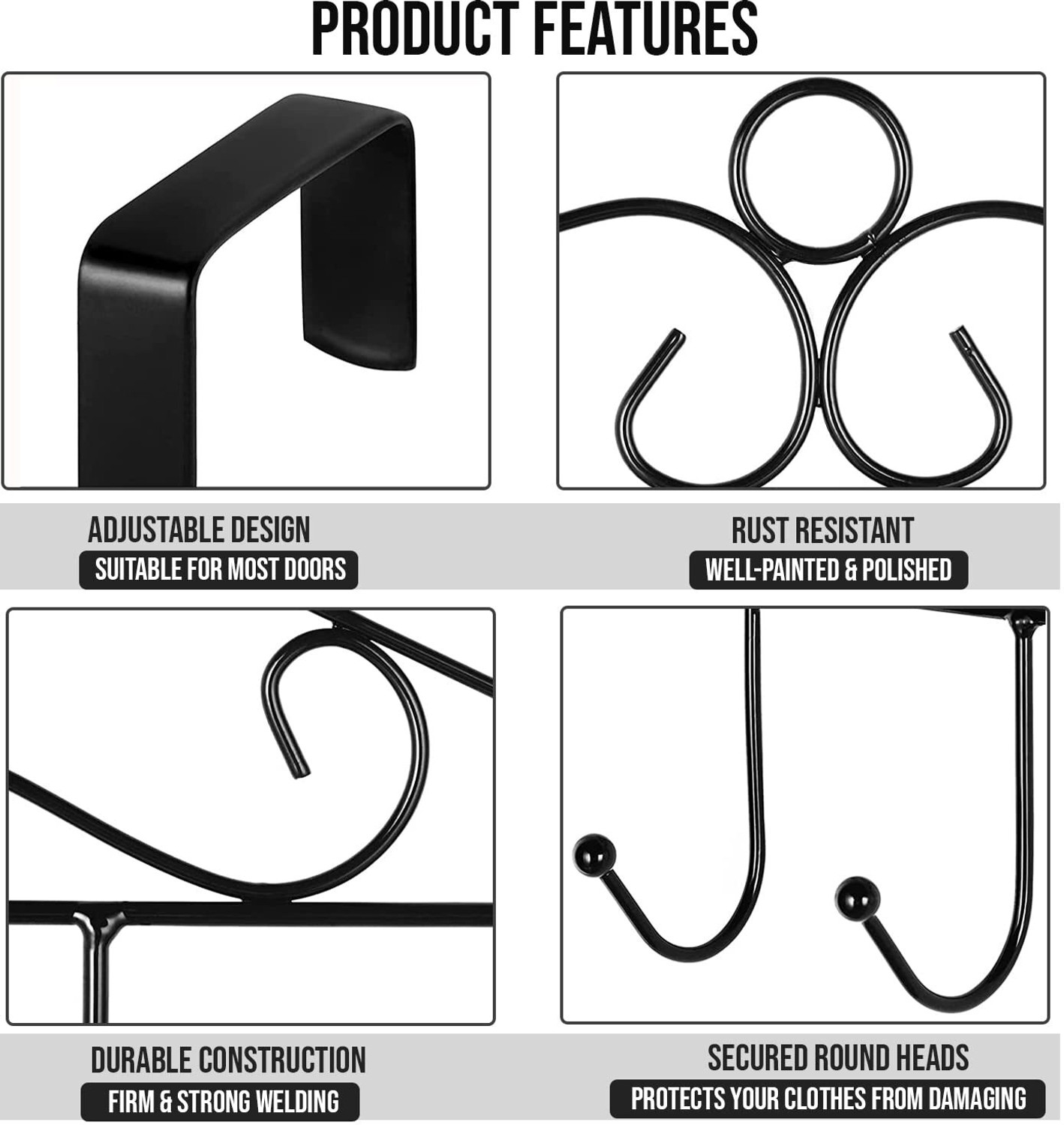 Image of KRYZVO Basics Wall Mounted Hook /Hanger /Coat Rack, Light Walnut Hanging Rack Hook 7