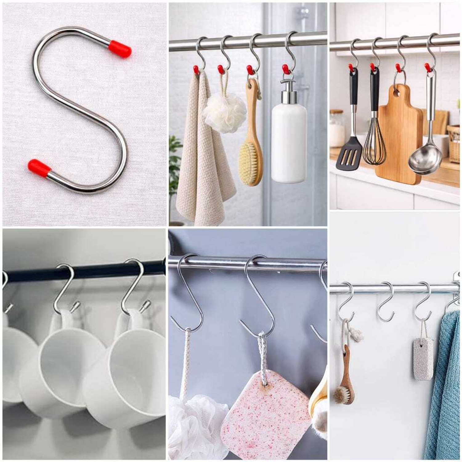 Image of GLOCY Multipurpose S Hook for Kitchen,Wardrobe,Work Shop,Bathroom,Garden,Office Hook 40