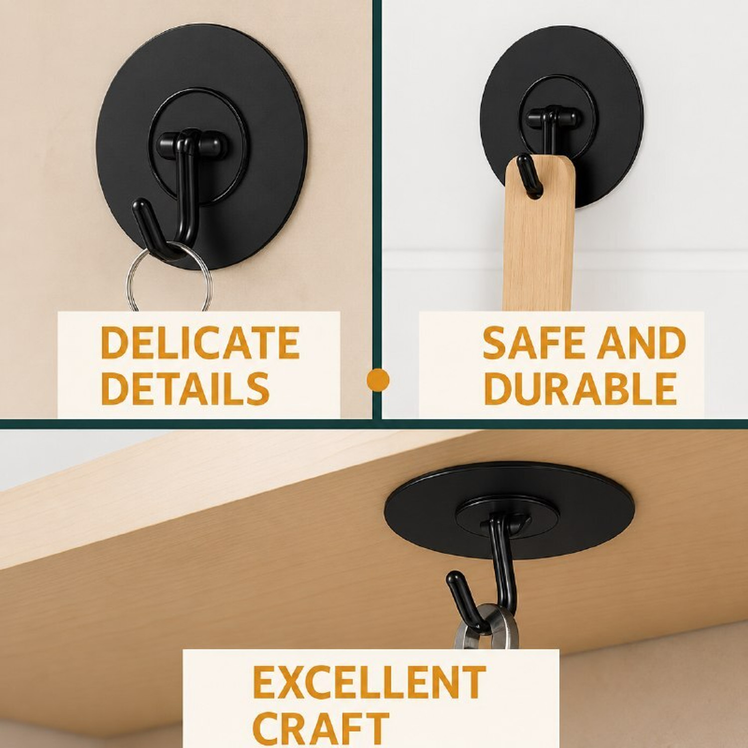 Image of QUEBLISS Self Adhesive Hooks for Wall Heavy Duty Strong Nail Free Swivel Hook 15