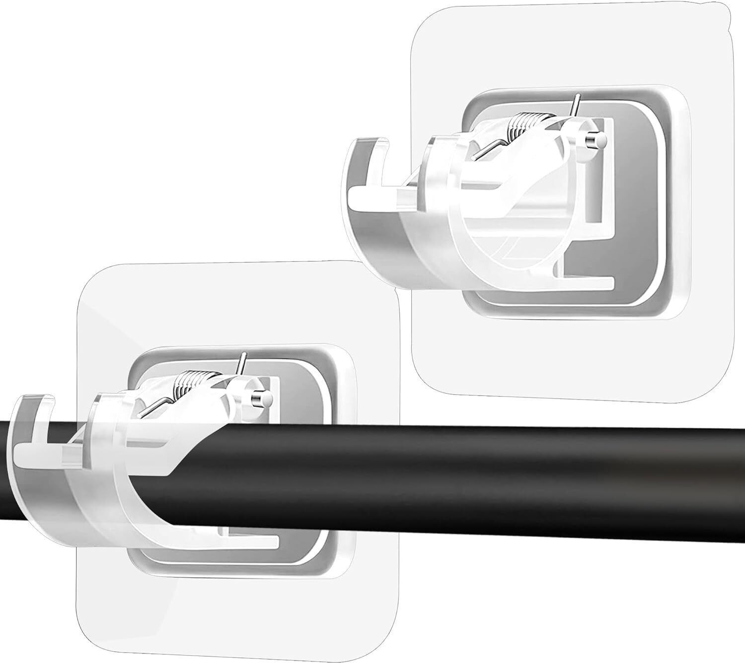 Image of ZUCUR Curtain Rod Bracket No Drilling Curtain Rod Holder Self Adhesive Hook 4 Hook 4