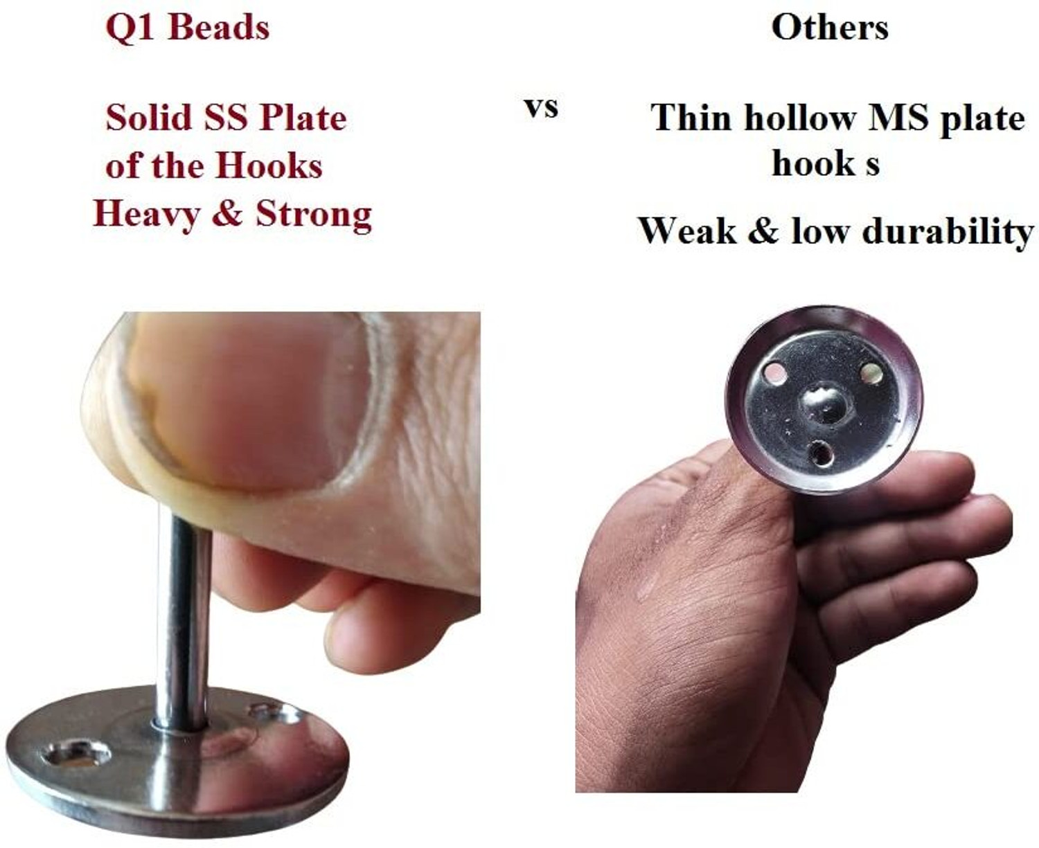 Image of Q1 Beads 6 inch inch Stainless Steel Display Hooks for Mobile Shop & Counter Display Hook 1