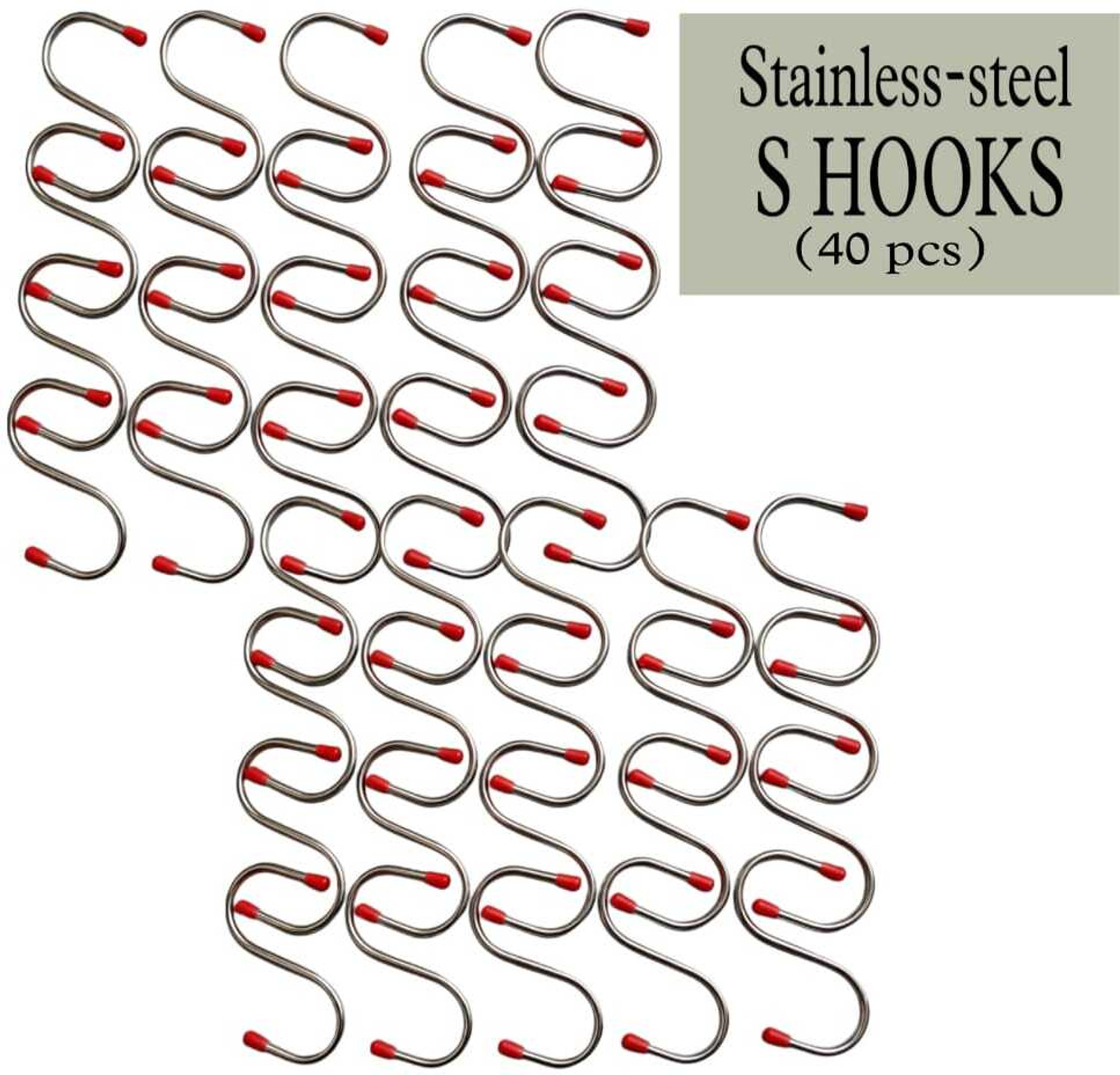 Image of GLOCY Multipurpose S Hook for Kitchen,Wardrobe,Work Shop,Bathroom,Garden,Office Hook 40