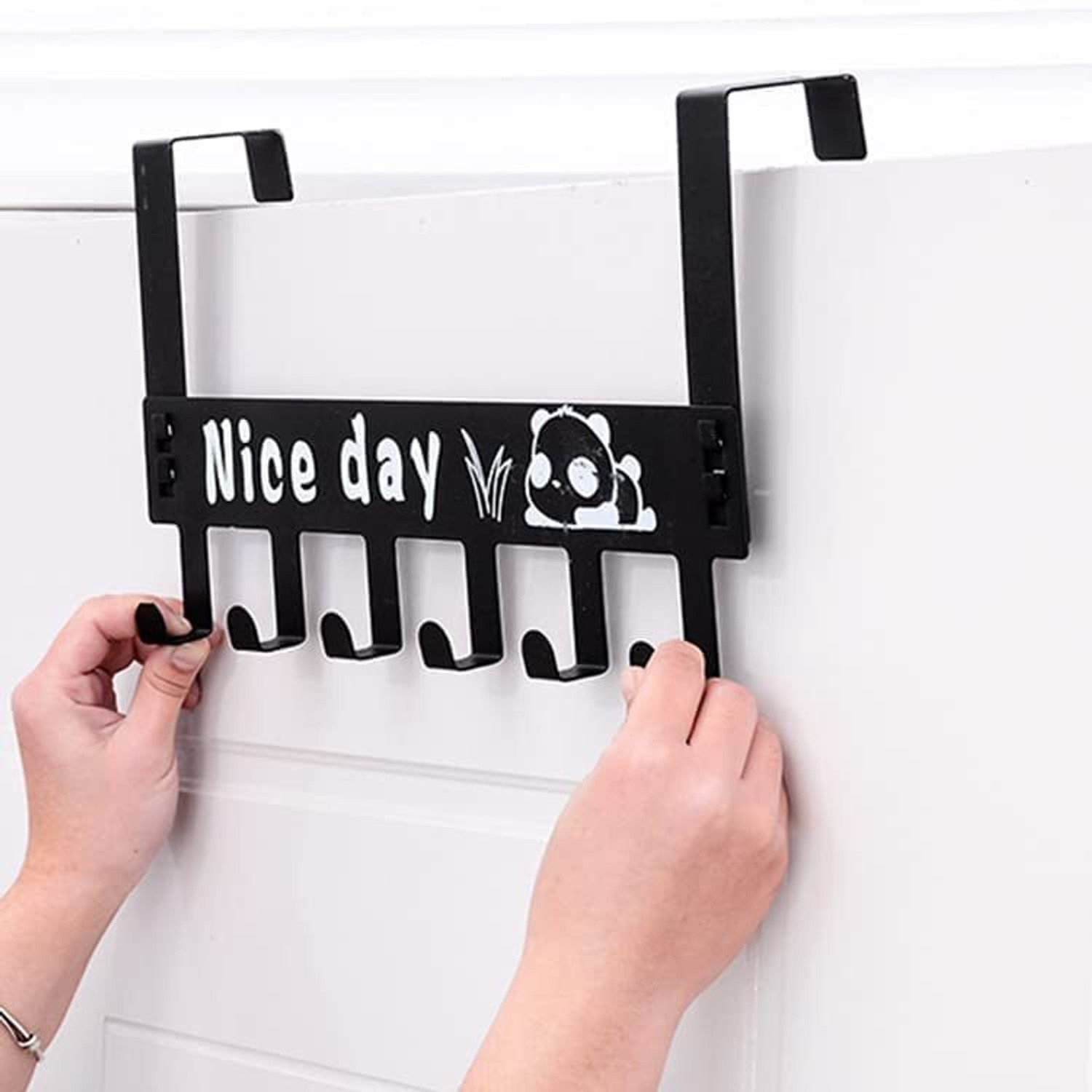 Image of KRYZVO Heavy duty over door hook hanger hanging for clothes scarf coat towel drill free Hook 12