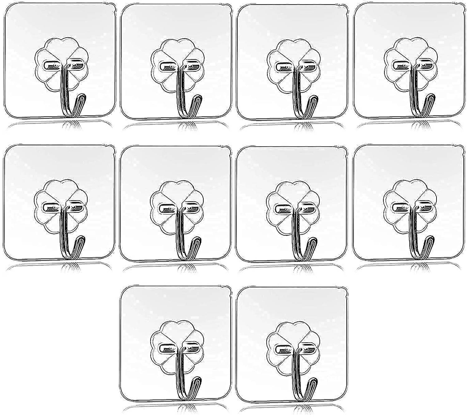 A1 Decor Self Adhesive Hooks Wall Hooks Sticker Heavy Duty Hooks for Hanging Wall Hook 10