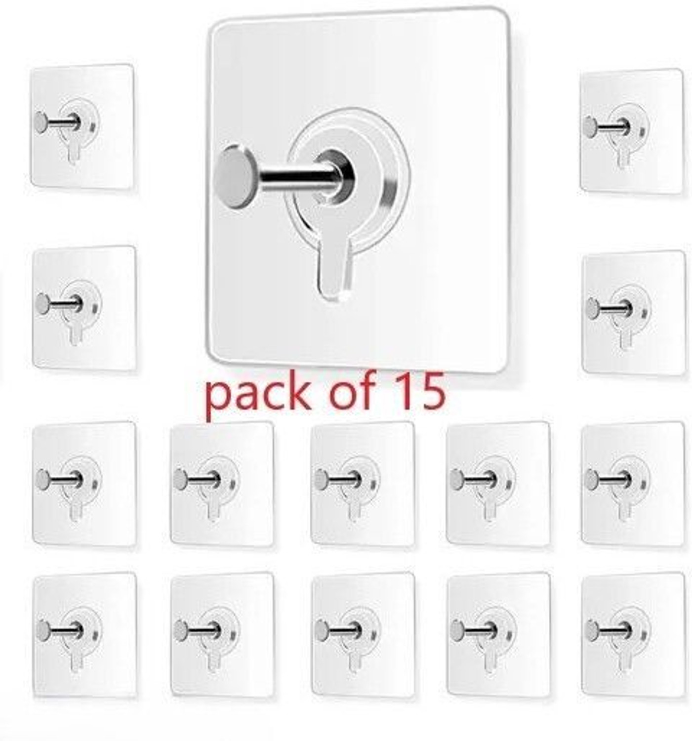 Image of KHODALEWAY Self Adhesive 6mm Nail Hook for hanging Photo Frame, Wall Clock, Transparent Hook 15