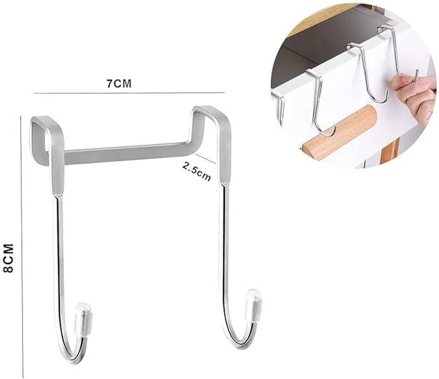 GTILE 6 Pack Over Door Drawer Cabinet Hook – Double S Shaped 304 Stainless Steel Heavy Duty Hooks For Kitchen, Bathroom, Closet (50lb Capacity)