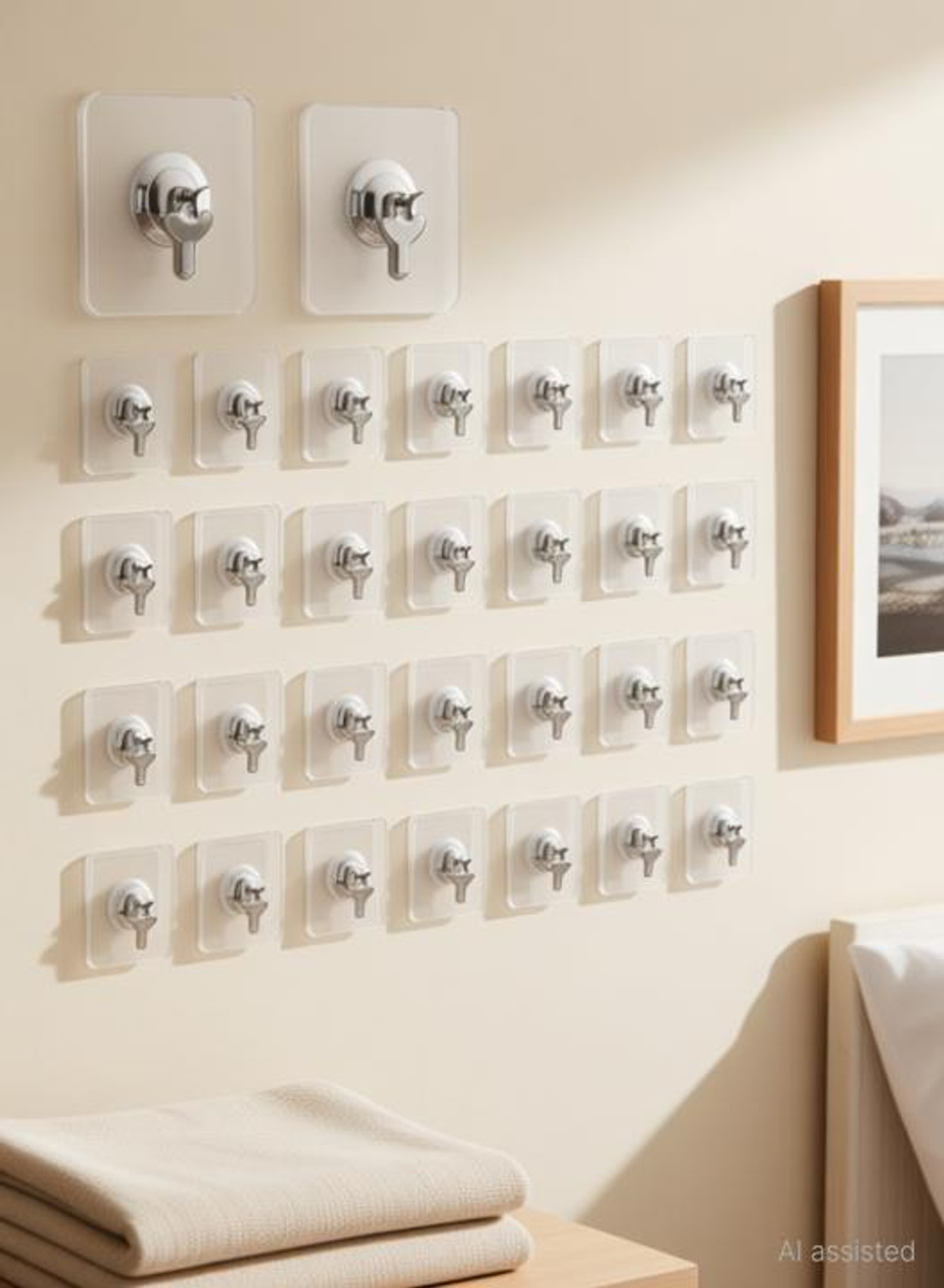 Image of khodal Strong Adhesive Photo Frame Wall Hooks Sticky Hanger Holder for Home Hook Rail 30