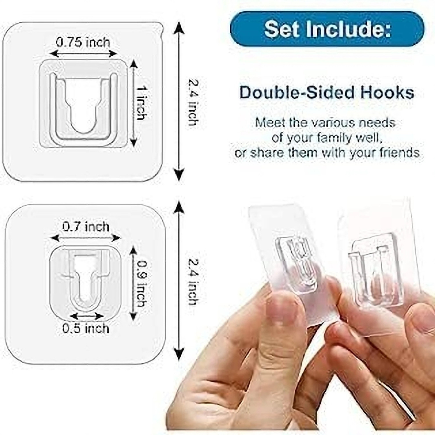 Image of DDBOXEN Pack of 20 Self Adhesive Wall Hooks - Waterproof Heavy Duty No Drill Hooks Hook 40
