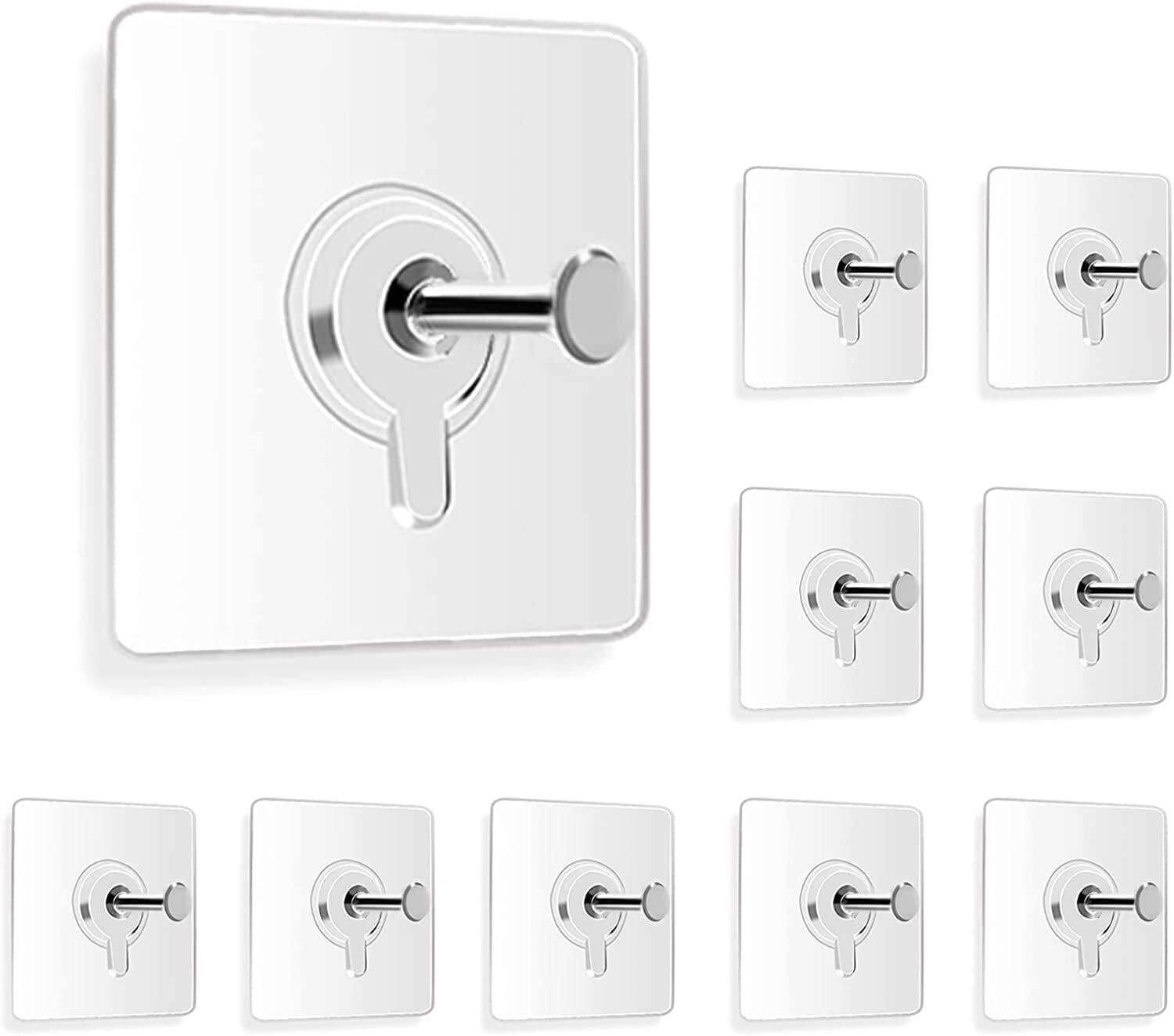 Bathdiff Wall Stick Hook Wall for Photo Frames, self Adhesive Nails Wall Mount Stickers Hook 10