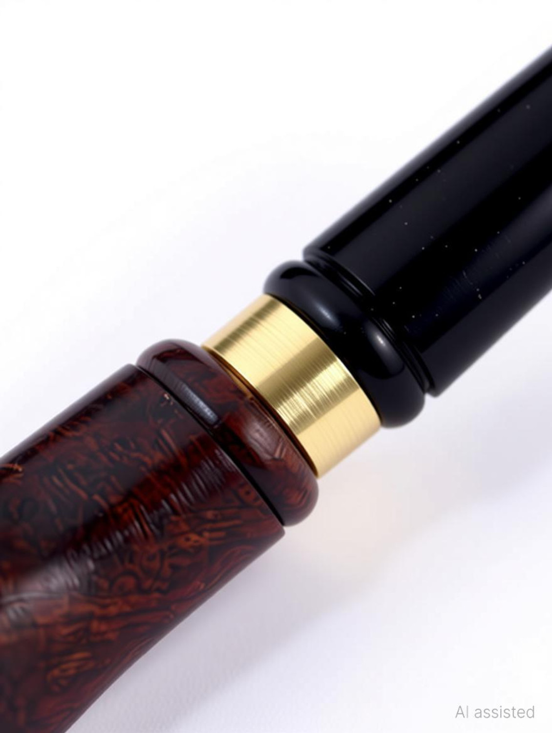 Image of KESHU HANDICRAFT Italian Style Royal Cigar Tobacco Pipe Wooden Smoking Pipe Wooden Inside Fitting Hookah Mouth Tip