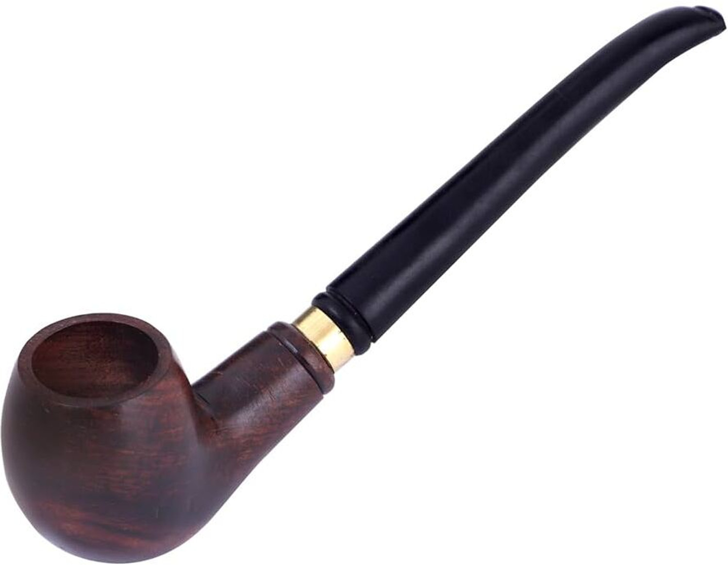 Image of KESHU HANDICRAFT Italian Style Royal Cigar Tobacco Pipe Wooden Smoking Pipe Wooden Inside Fitting Hookah Mouth Tip
