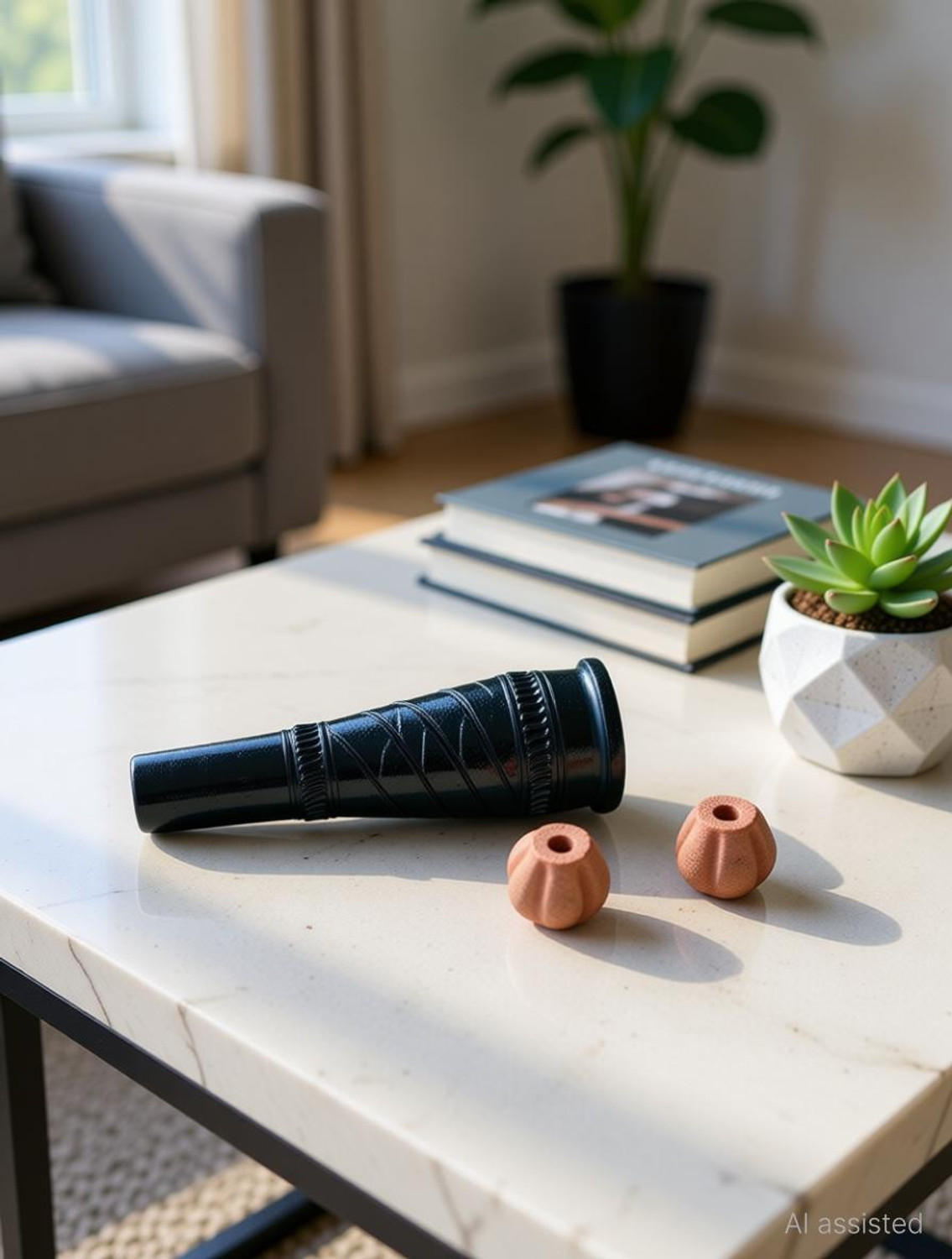 Image of KESHU HANDICRAFT Resuable Modern Fusion Chillum /Eco Friendly Chillum With Gitti Terracotta Outside Fitting Hookah Mouth Tip