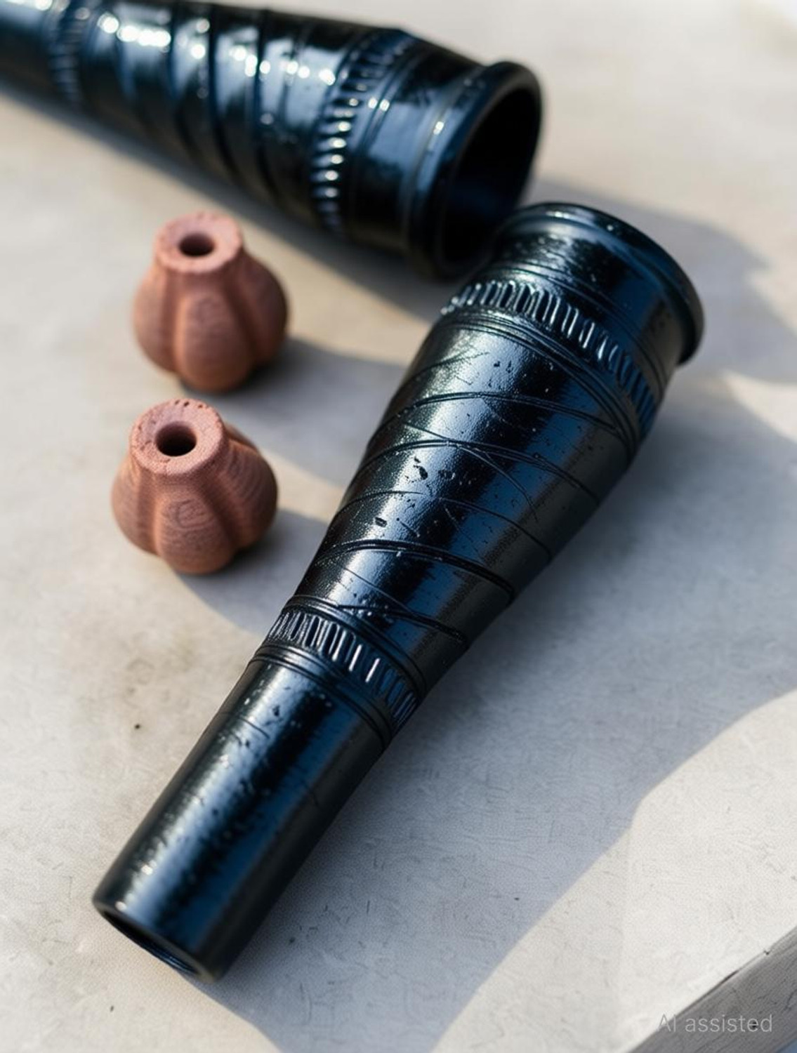 Image of KESHU HANDICRAFT Resuable Modern Fusion Chillum /Eco Friendly Chillum With Gitti Terracotta Outside Fitting Hookah Mouth Tip