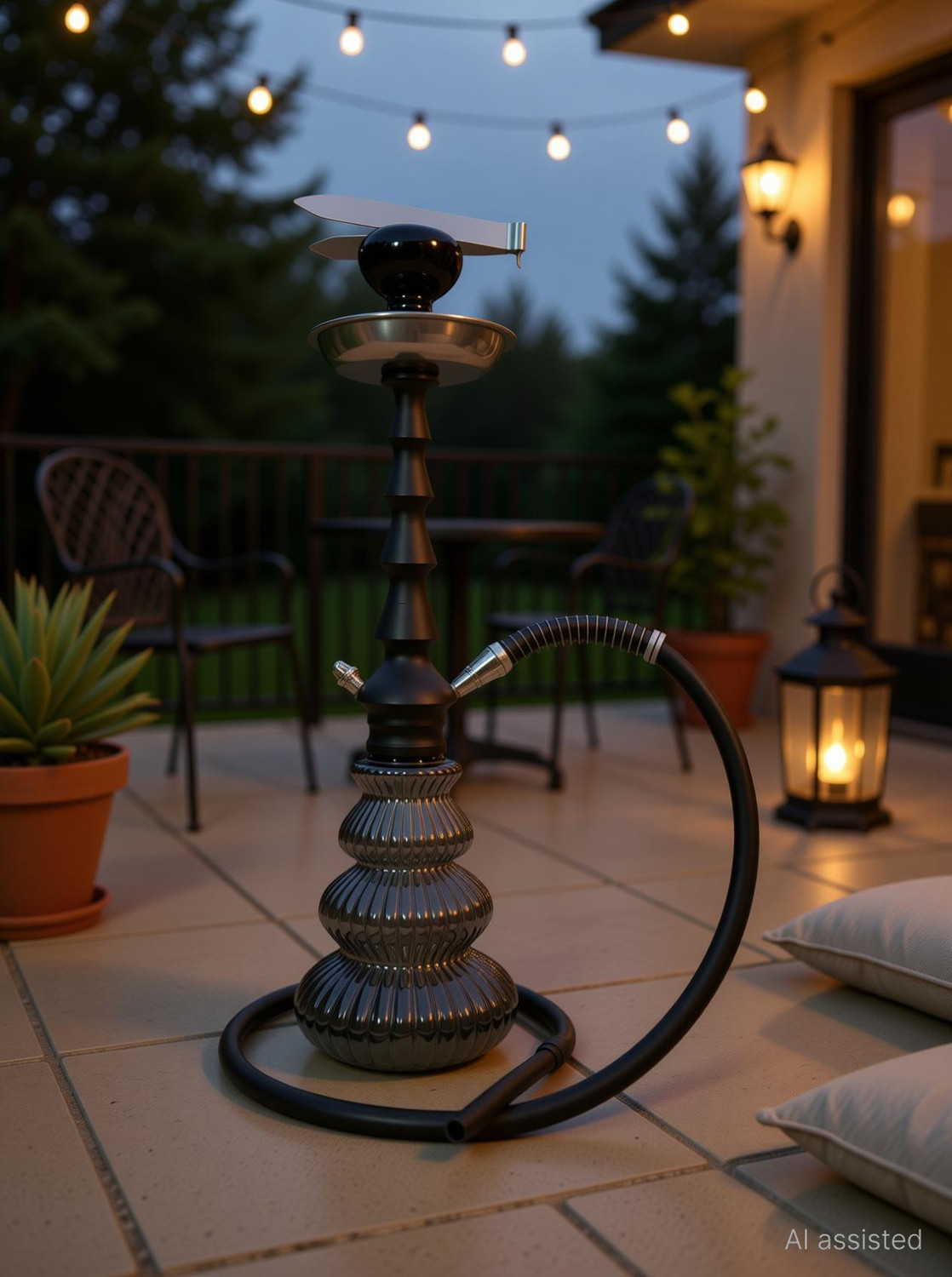 Image of Atm manufacturer 21 inch Luna Hookah with silicon pipe for extra smooth and dence flow. 21 inch Aluminium Hookah