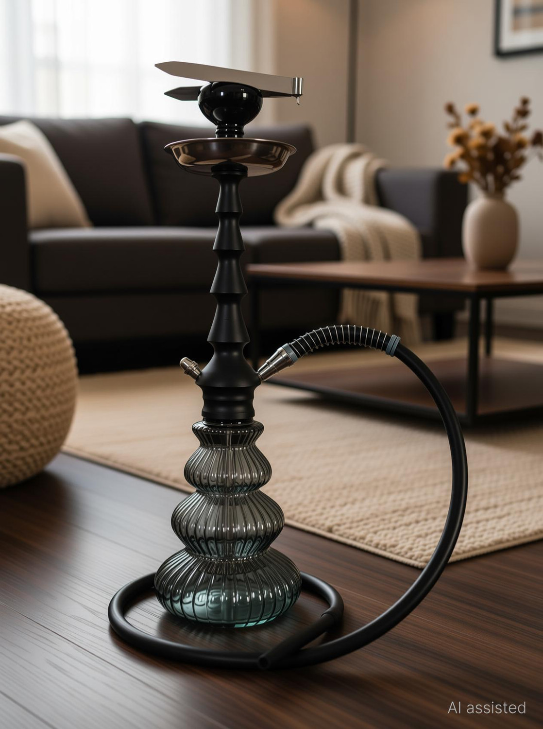 Image of Atm manufacturer 21 inch Luna Hookah with silicon pipe for extra smooth and dence flow. 21 inch Aluminium Hookah
