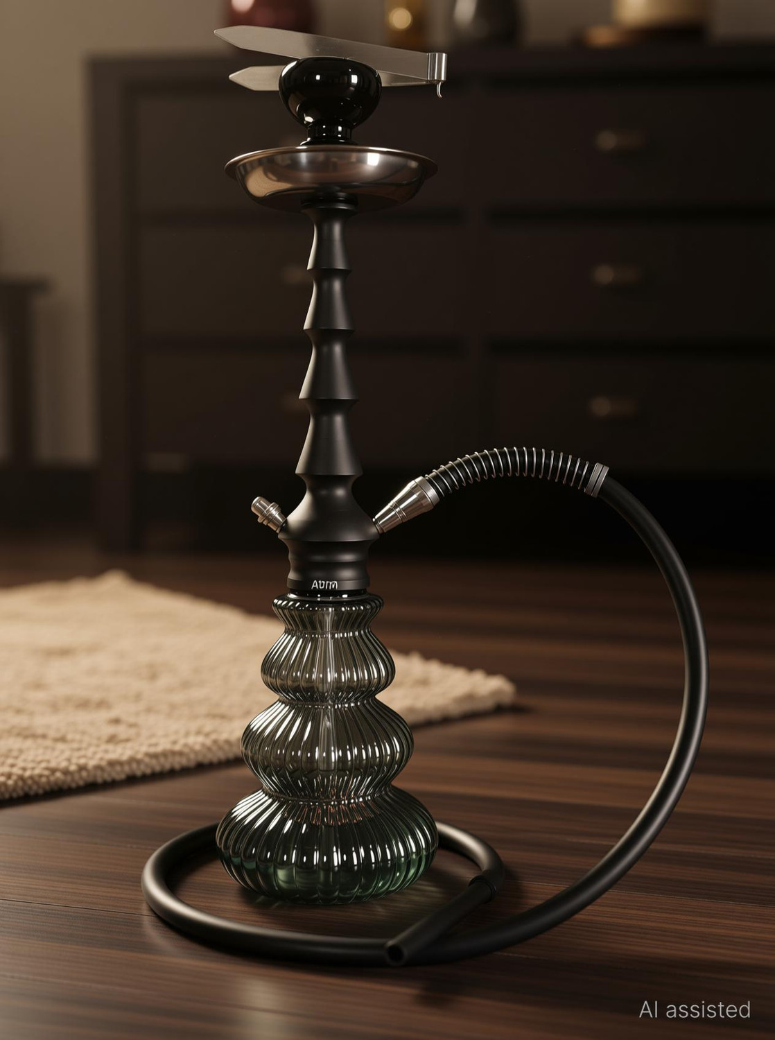 Image of Atm manufacturer 21 inch Luna Hookah with silicon pipe for extra smooth and dence flow. 21 inch Aluminium Hookah
