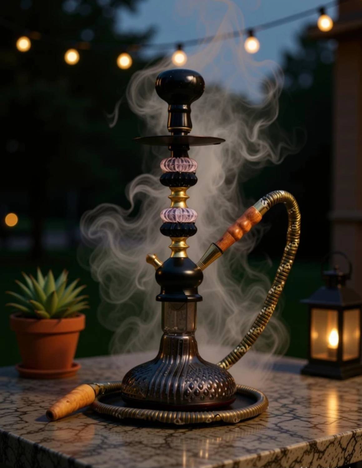 SMOCK STRECH 18-Inch Black and Gold Hookah - Image 3