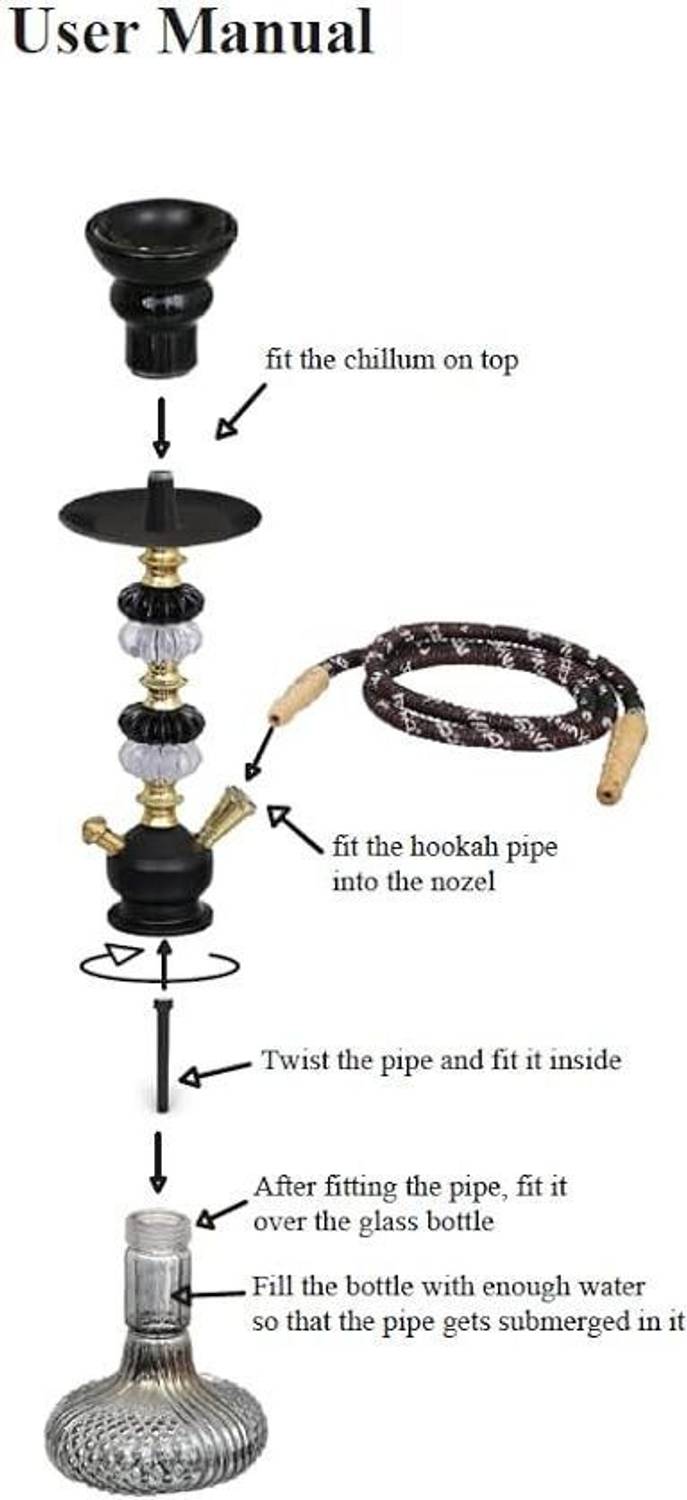 SMOCK STRECH 18-Inch Black and Gold Hookah - Image 4