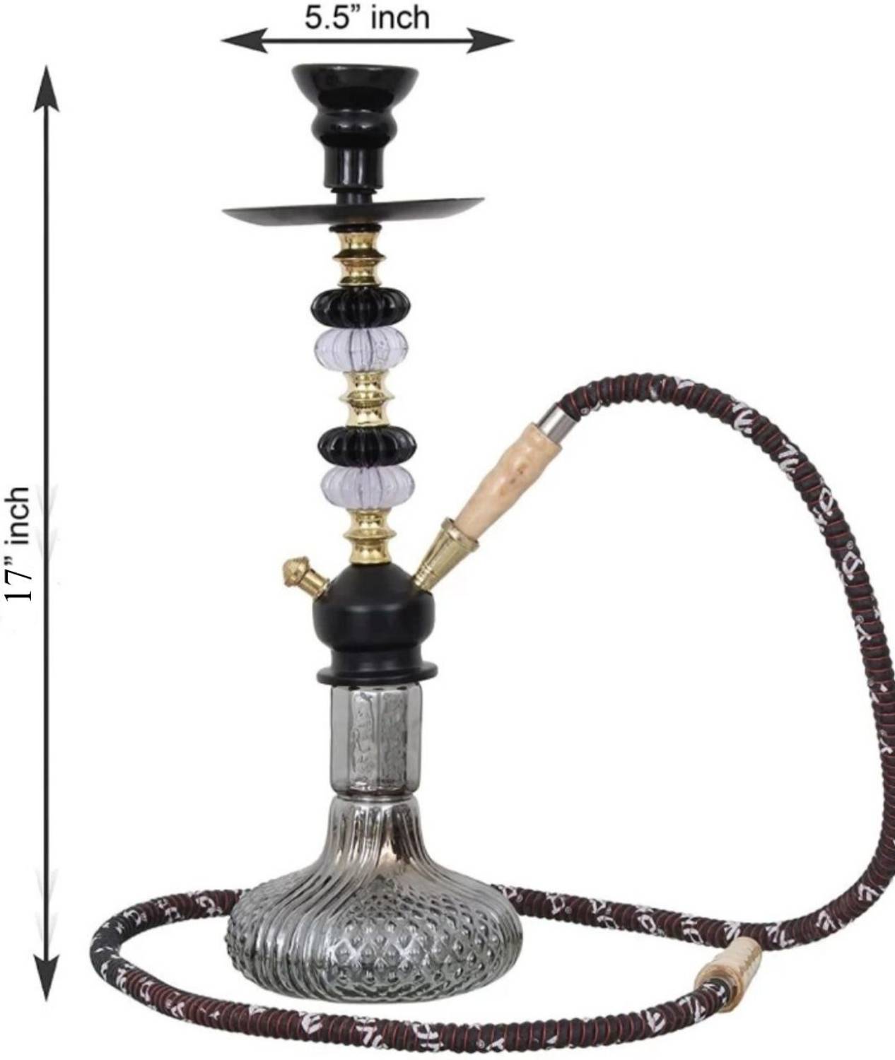 SMOCK STRECH 18-Inch Black and Gold Hookah - Image 3