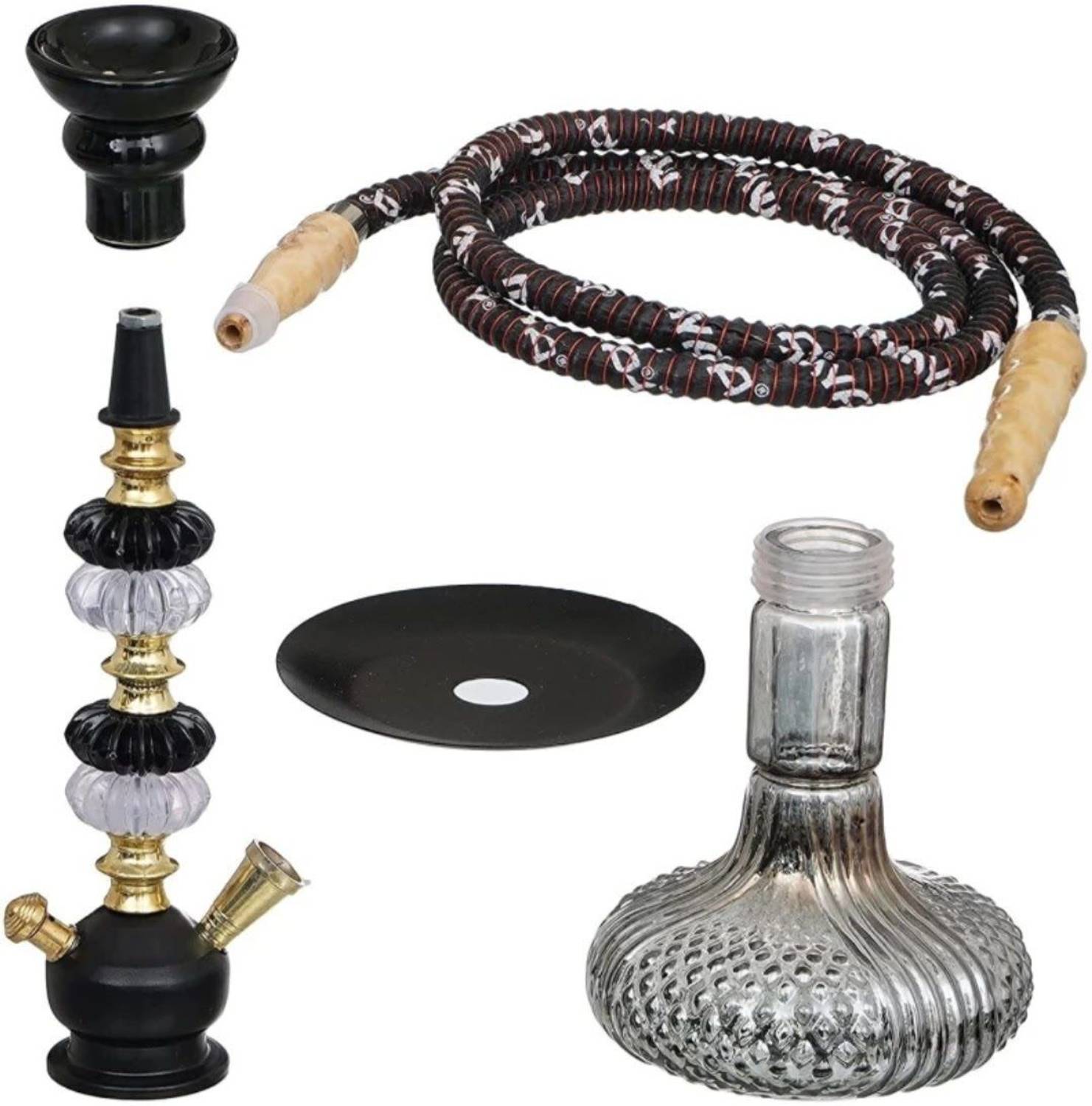 SMOCK STRECH 18-Inch Black and Gold Hookah - Image 2