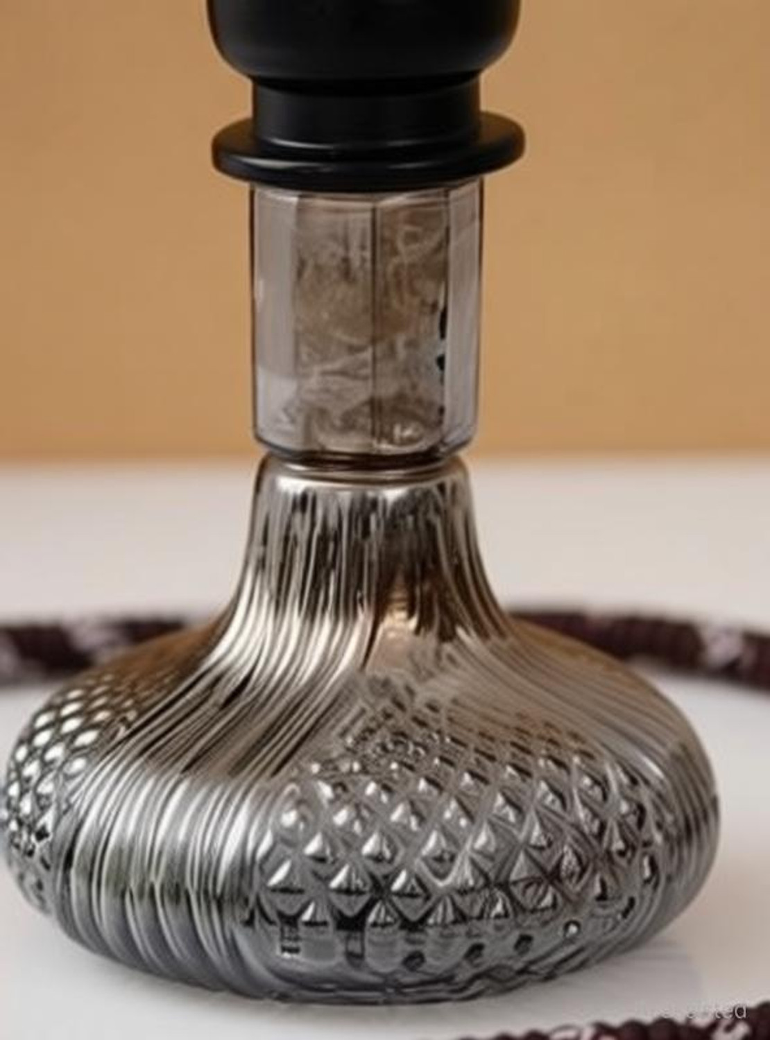 Image of Wish Divine Glass Hookah Pot Black Big Luna (Height 20 Inches) 22 inch Glass Hookah