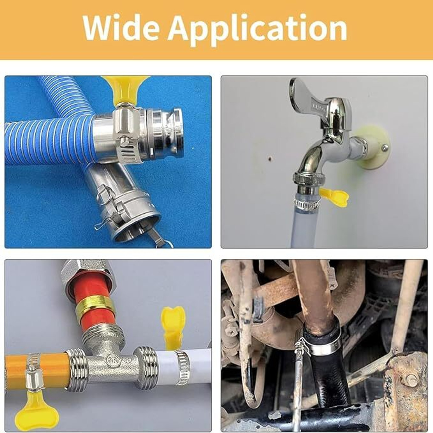 Image of Shine Genix Hose Clamp 1in 5pcs Hose Clamps