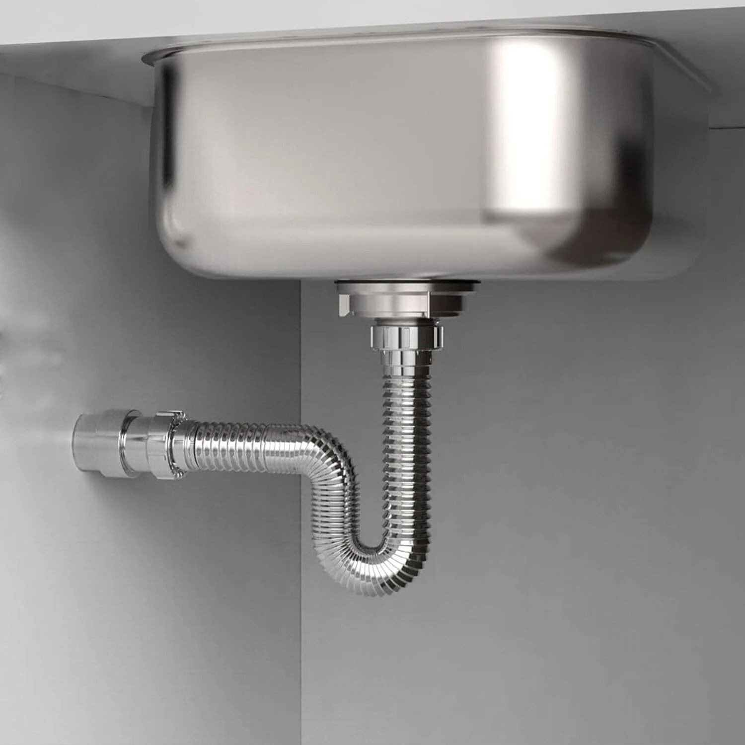 Image of RUHE PVC Flexible Waste Water Outlet Pipe for Wash Basin | 30 Inches | Set - 2 | Hose Connector