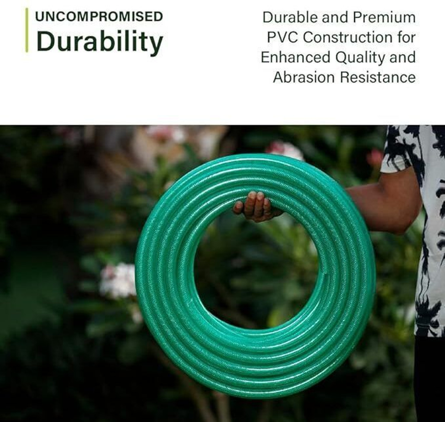 Image of RAMANAR 30 meter (100 ft) 3 /4 inch(20 mm) braided 3 layered heavy duty water hose connector and clamps water gardening cleaning out door indoor use Hose Pipe