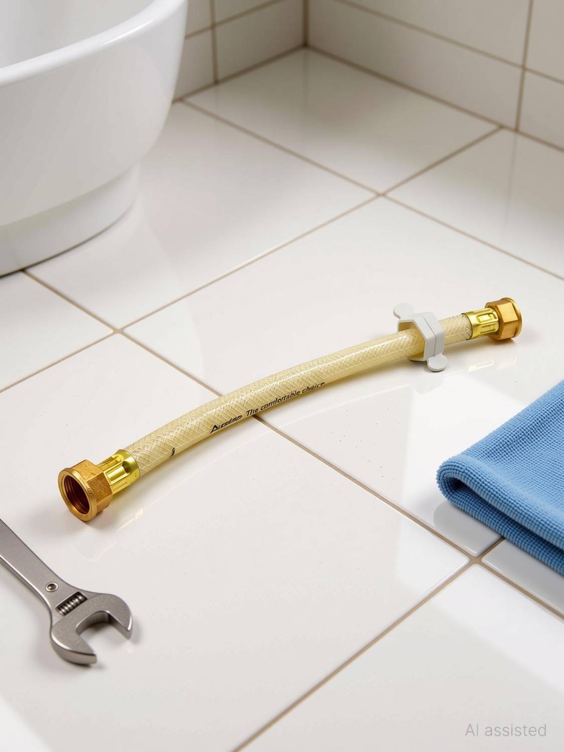 Acetap Brass Nut Hot Water Connection Pipe Premium Quality (Pack of 1) for Geyser,Wash basin,Bathroom and Various Appliances (Multi purpose) Hose Pipe (18 INCH) Hose Pipe