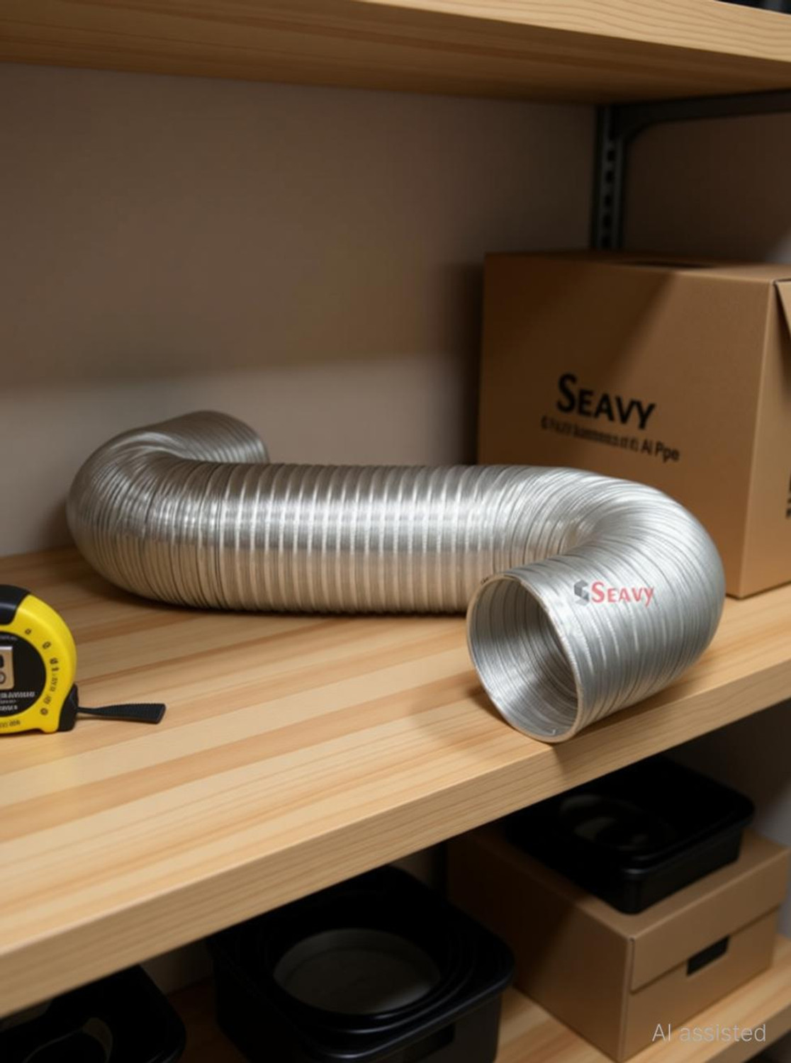 Image of Seavy 6 inch 6 ft Aluminum Pipe (6 inch6ft Al Pipe) for kitchen chimneys Hose Pipe