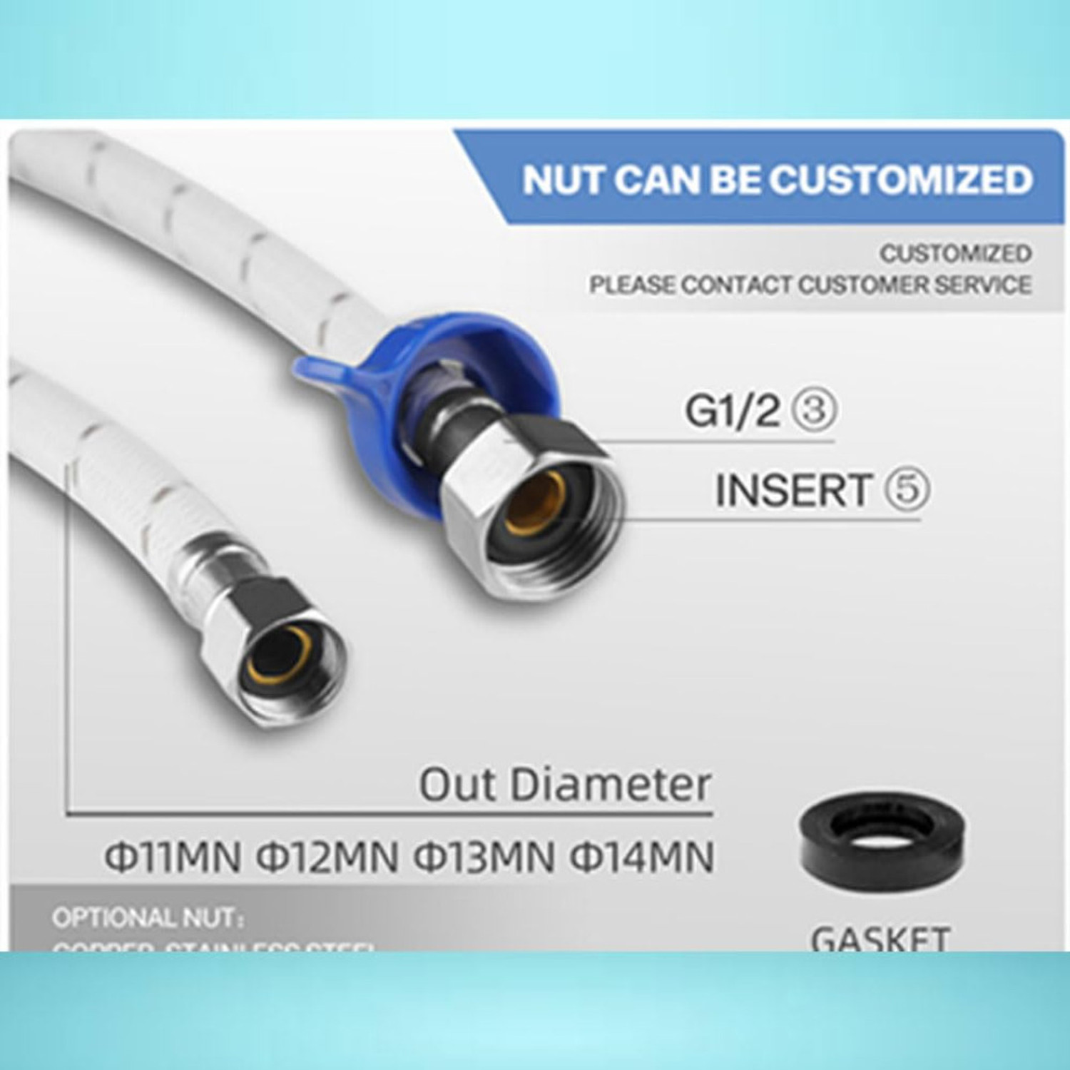 Image of COSWARE 18 inch Inch White Heavy Duty PVC Connection Pipe Suitable For Geysers, Countertop Faucets /Water Taps, Wash Basin (Pack of 2) Hose Pipe