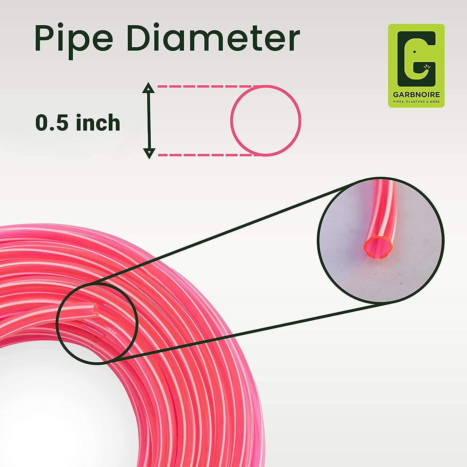 Image of Garbnoire Water Pipe for car wash /WATER PIPE / Garden PVC Pipe - 0.5 inch / 15 meter long with hose Water Pipe for car wash /WATER PIPE / Garden PVC Pipe - 0.5 inch / 15 meter long with hose Hose Pipe