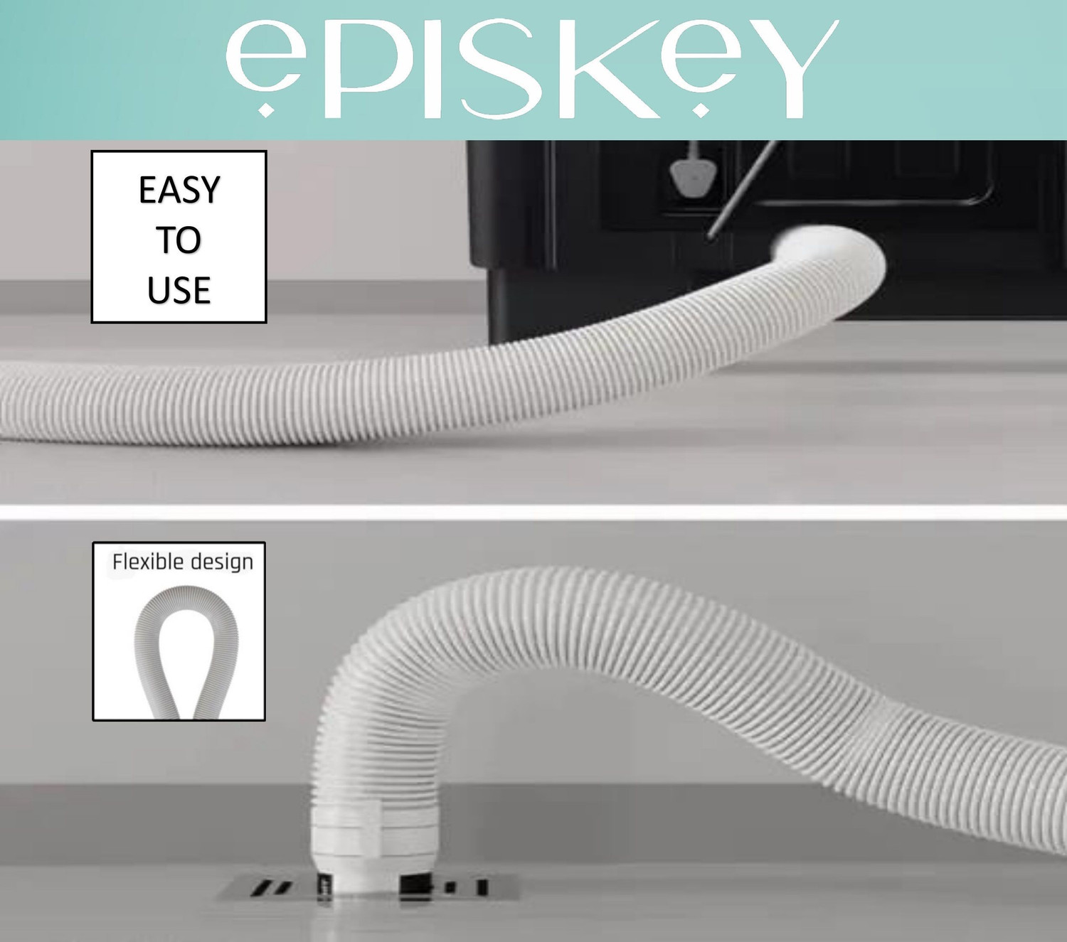 Image of Episkey OUTLET 4M Washing Machine Drain Pipe Heavy Duty PVC Outlet Hose | Flexible & Leak-Proof Hose Pipe