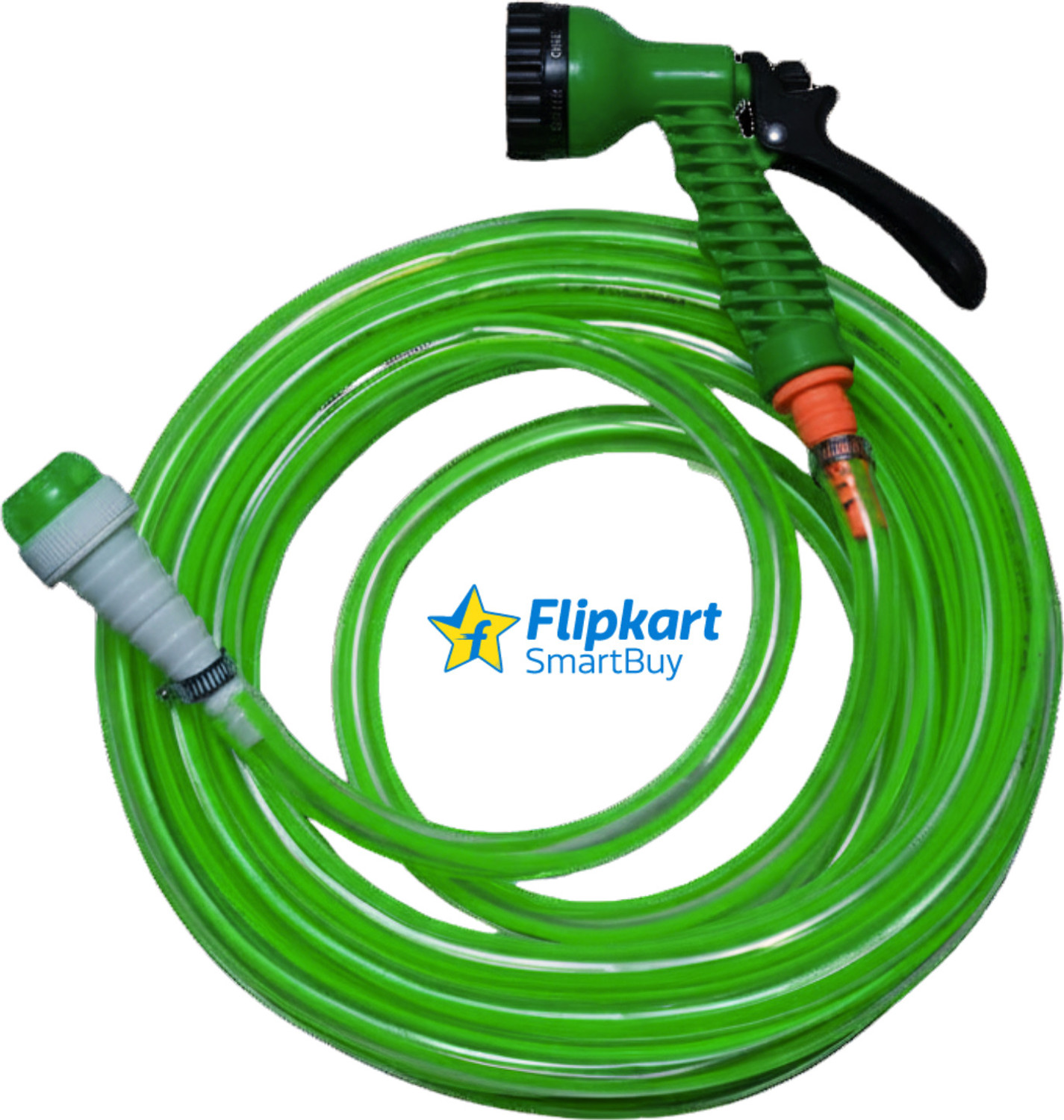 Image of Flipkart SmartBuy 10 Meter (32 Feet) Flexible Water Hose Pipe With 7 Mode Water Sprayer Flexible Water Pipe With 7 Mode Water Gun,Tap Connector & Key Clamps Hose Pipe