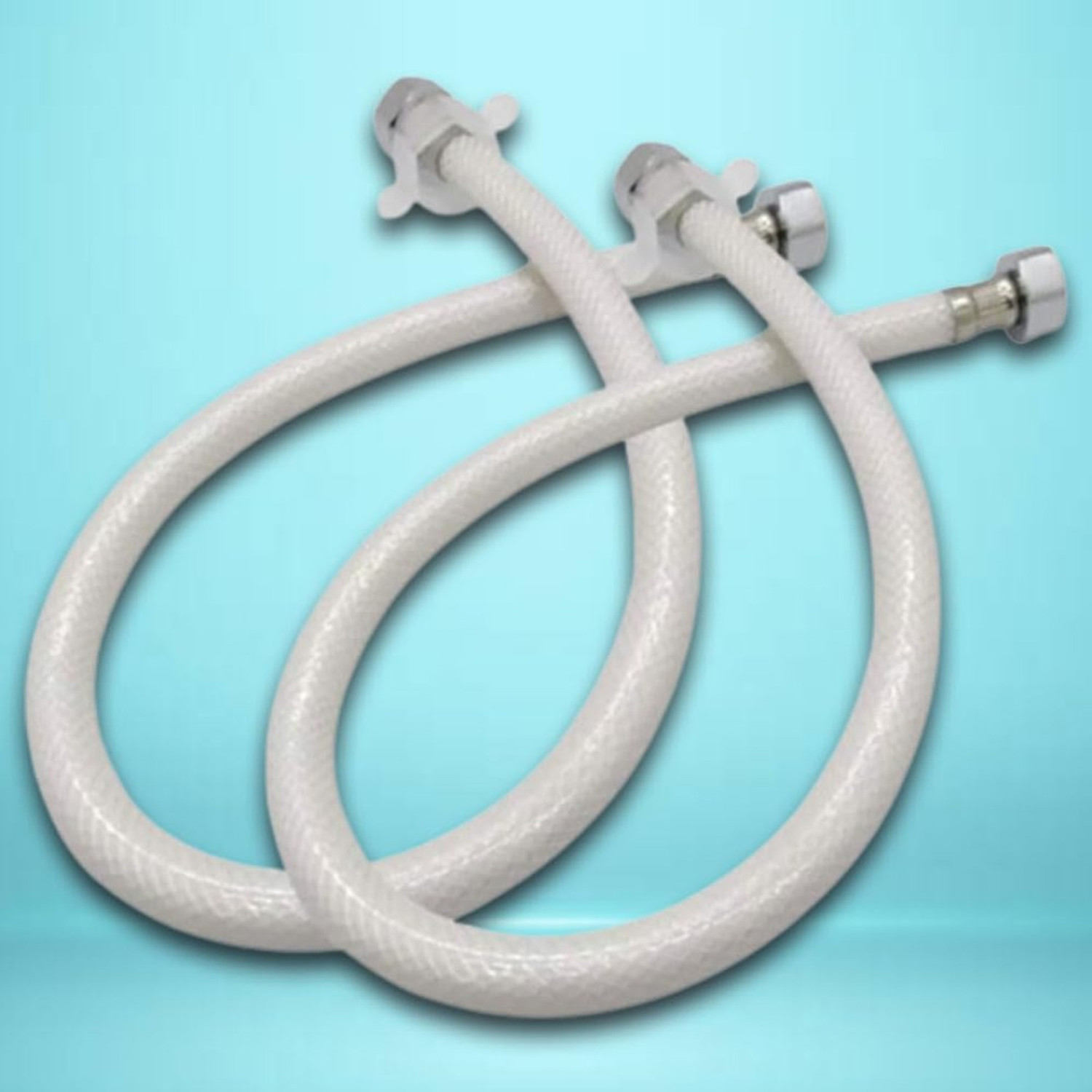 Image of COSWARE 18 inch Inch White Heavy Duty PVC Connection Pipe Suitable For Geysers, Countertop Faucets /Water Taps, Wash Basin (Pack of 2) Hose Pipe