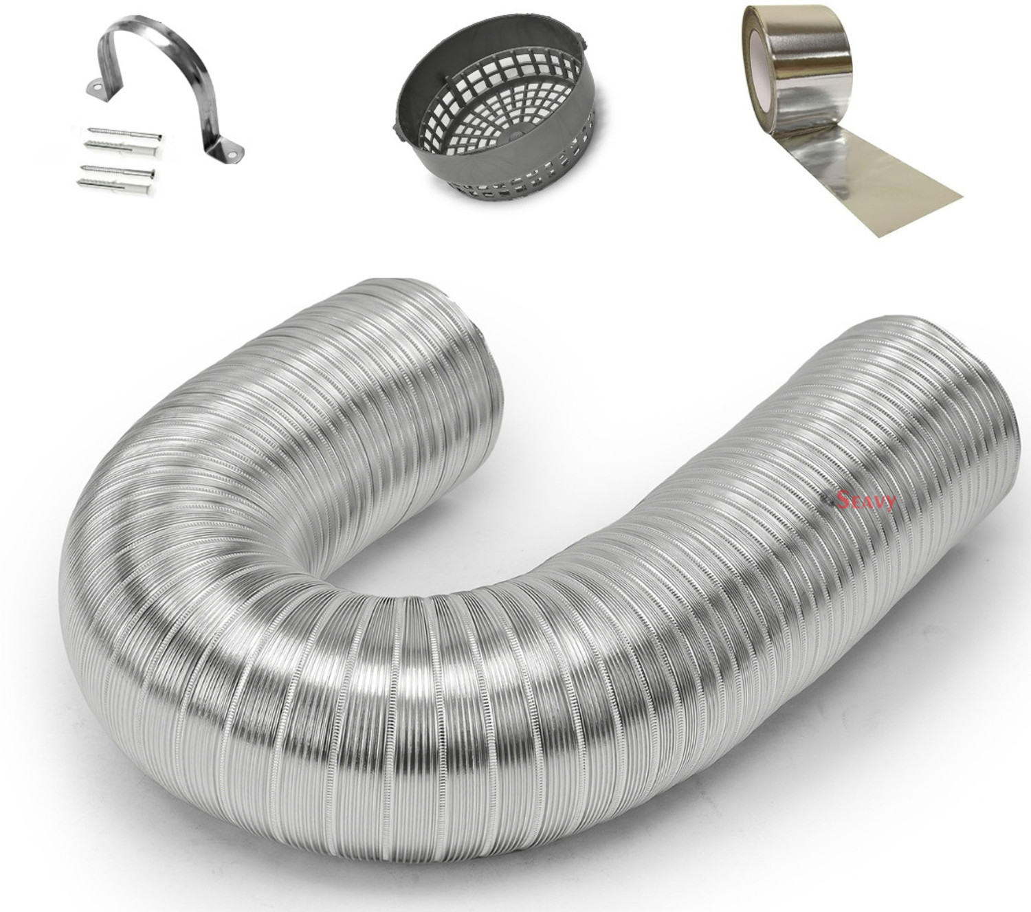 Image of Seavy 6 Inch 10 feet Complete Chimney Installation Kit Expandable upto 10 ft (6 inch10FT) Hose Pipe