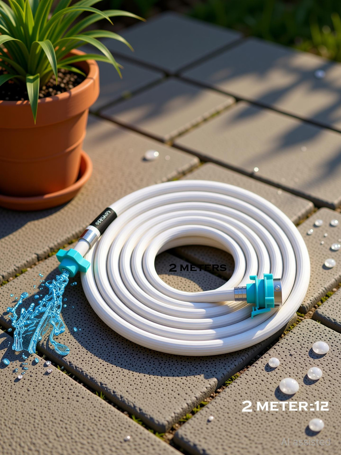 Image of Episkey E INLET 2M Flexible PVC Washing Machine Inlet Hose Water Pipe with Tap Adaptor Connector Hose Pipe