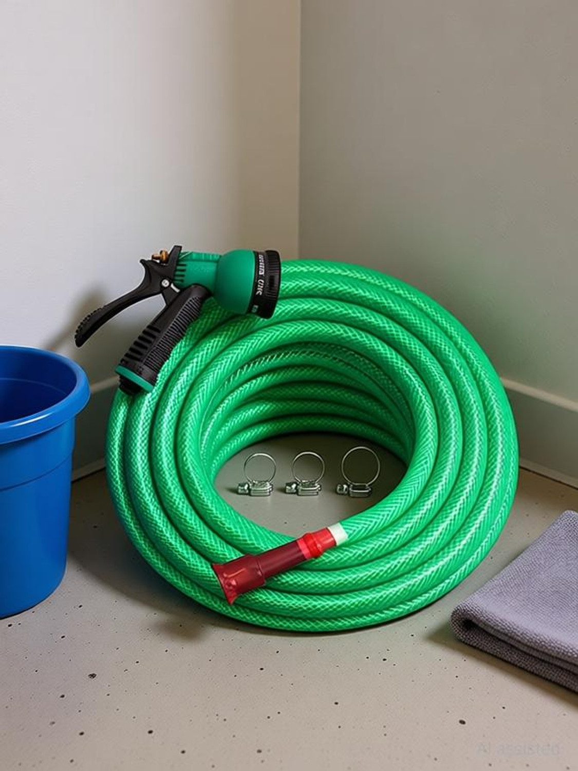 Image of AHYRA AY-30 Hose Pipe with spray gun, tap connectors and clamps AH-30 MTR Hose Pipe