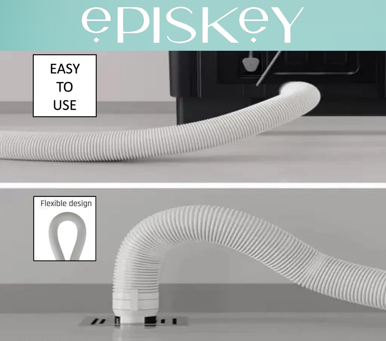 Image of Episkey OUTLET 3M Washing Machine Drain Pipe Heavy Duty PVC Outlet Hose | Flexible & Leak-Proof Hose Pipe