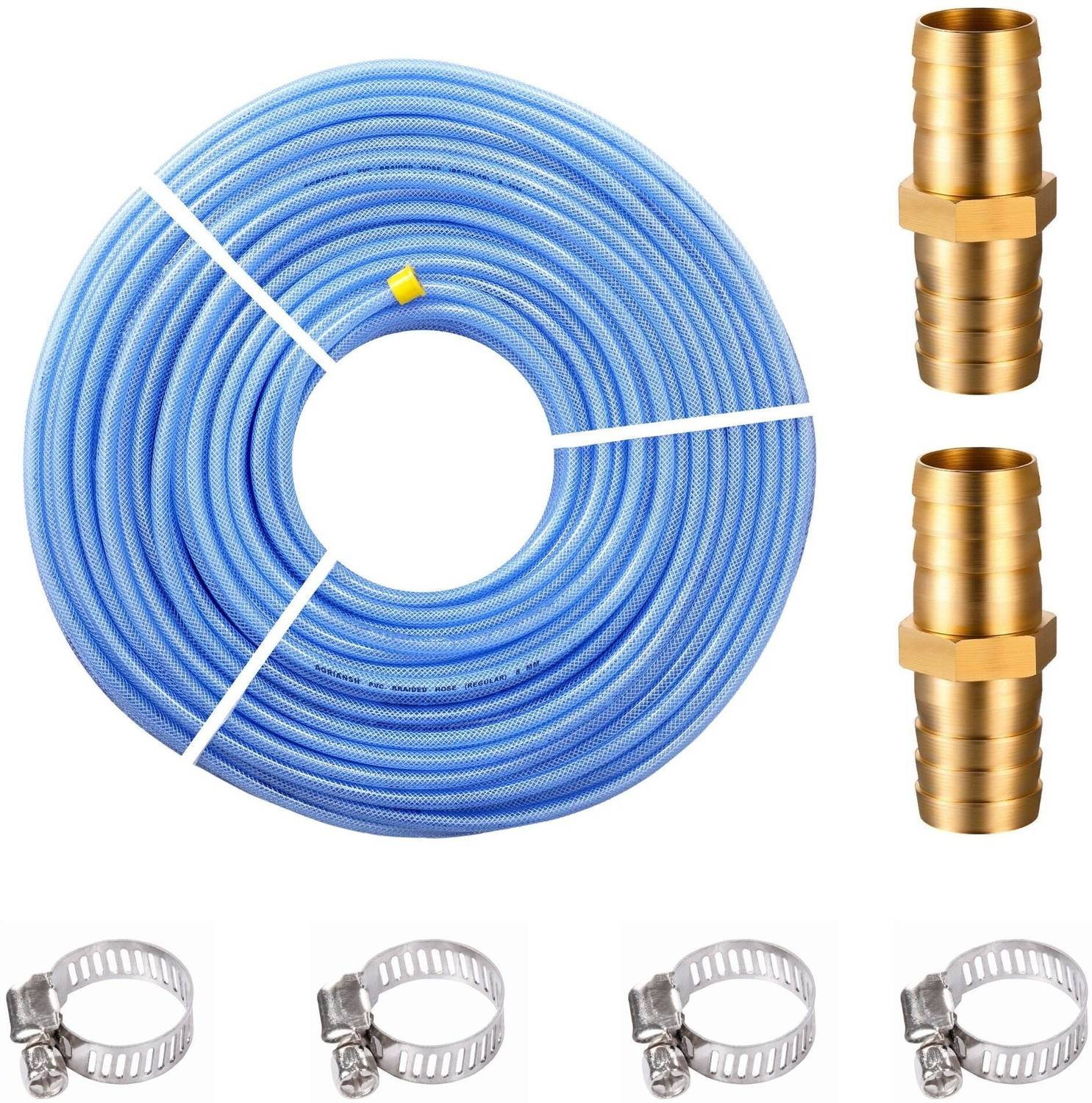 Agriansh HeavyDutyPvc Water Hosepipe With 4 Pc SS Clamps & 2 Pc Brass Hose Connector HeavyDutyPvc Water Hosepipe With 4 Pc SS Clamps & 2 Pc Brass Hose Connector Hose Pipe